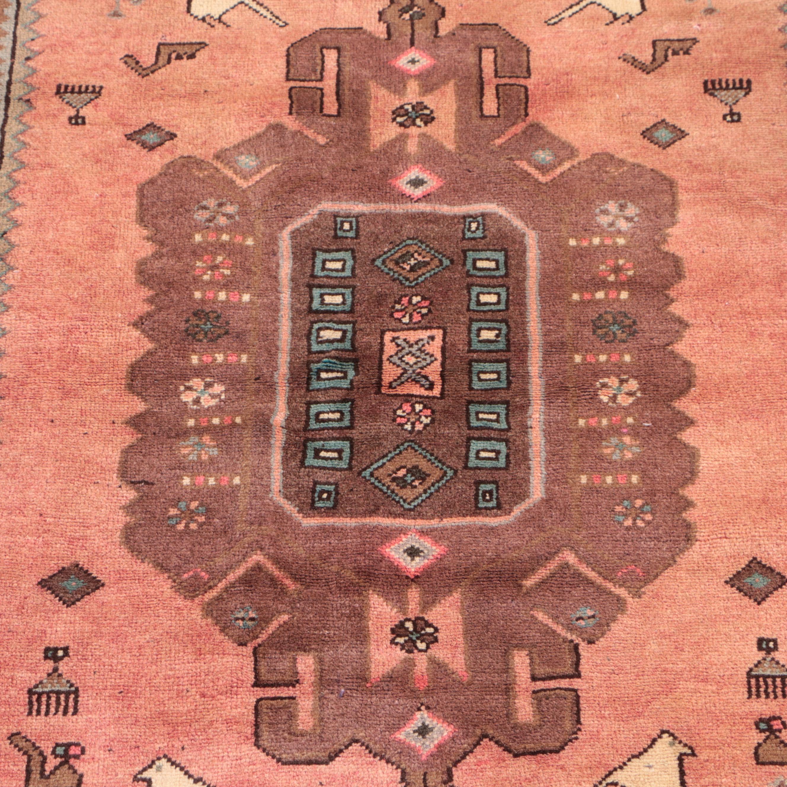 3'4 x 4'10 Hand-Knotted Persian Hamadan Accent Rug