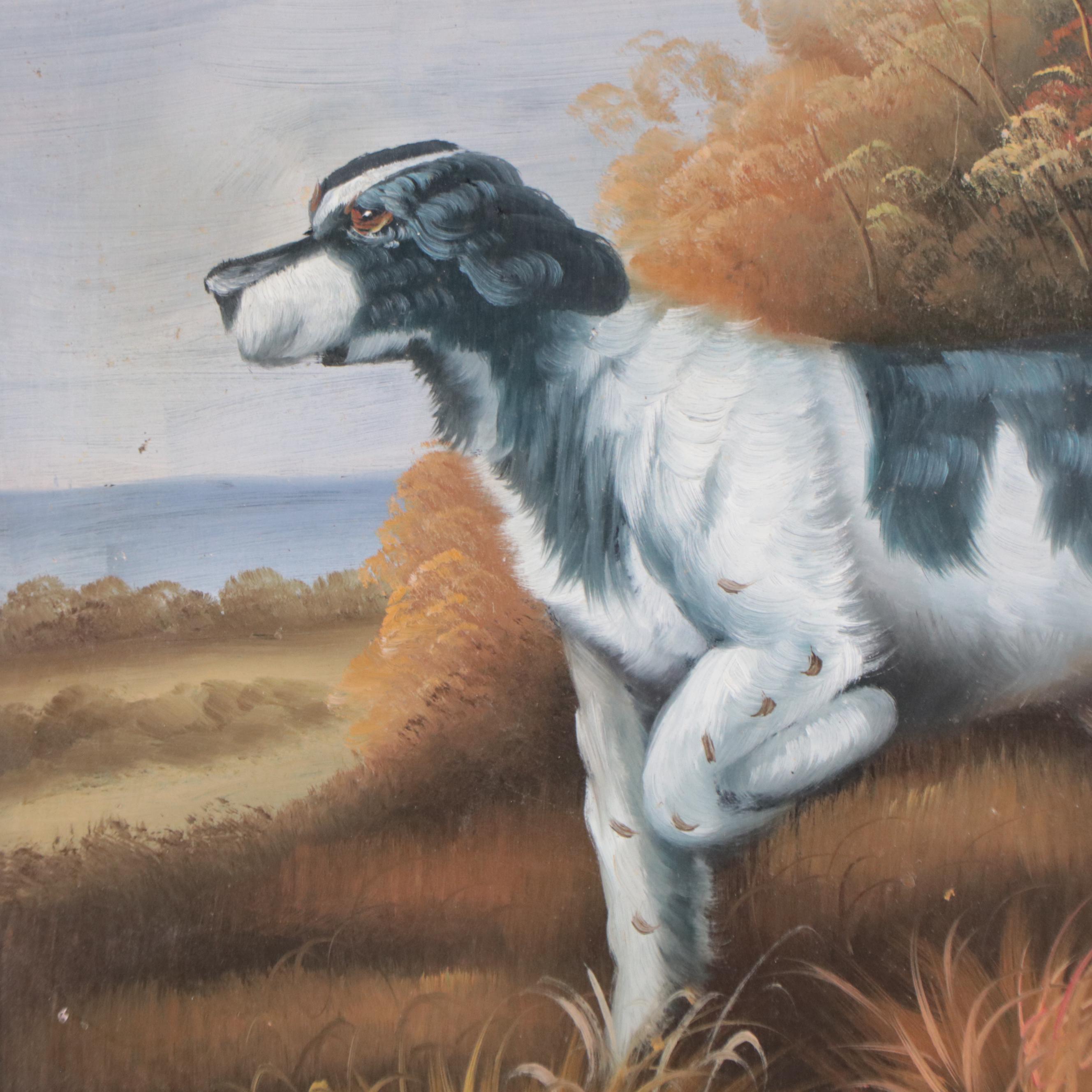 Oil Painting of Hunting Dog Portrait
