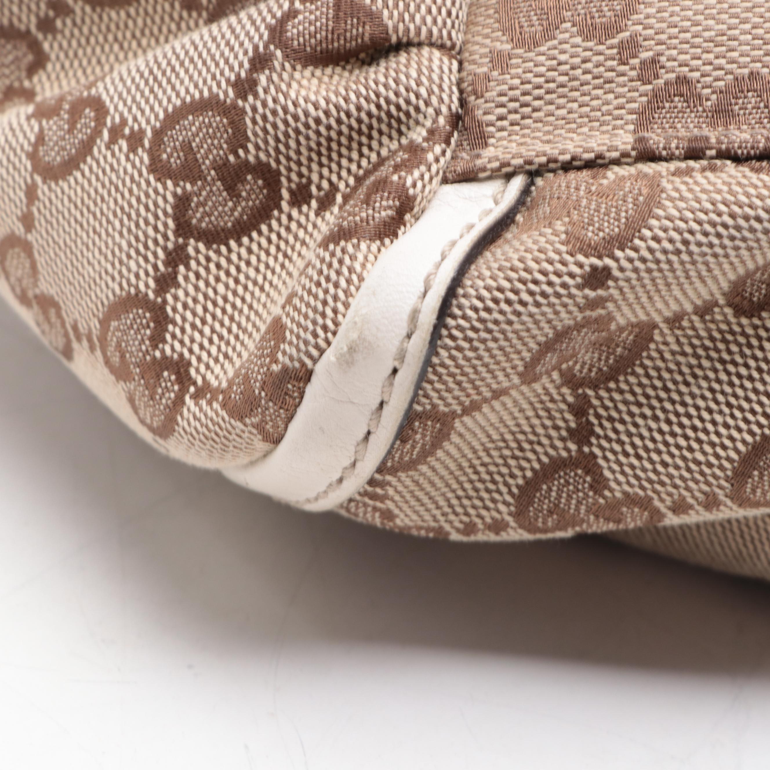 Gucci Abbey D-Ring Hobo Bag in GG Canvas and Leather Trim