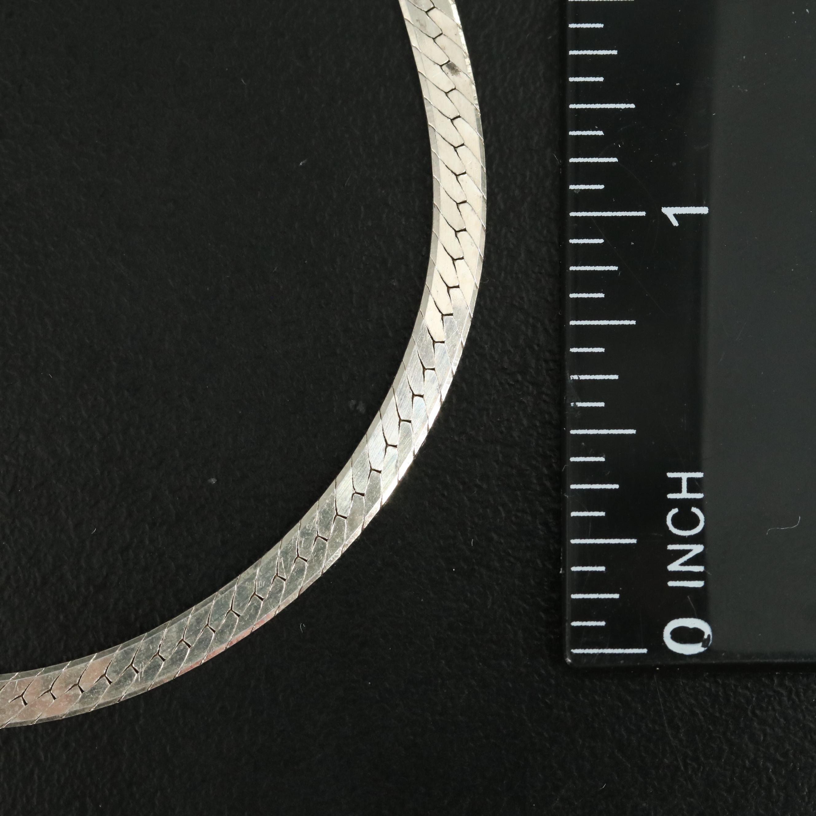 Italian Sterling Herringbone Necklace