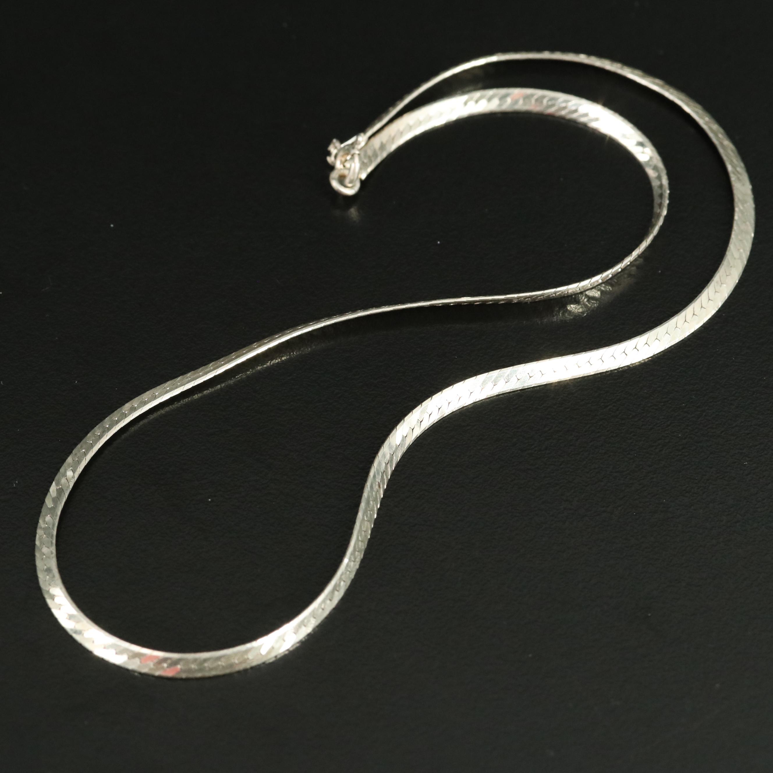 Italian Sterling Herringbone Necklace