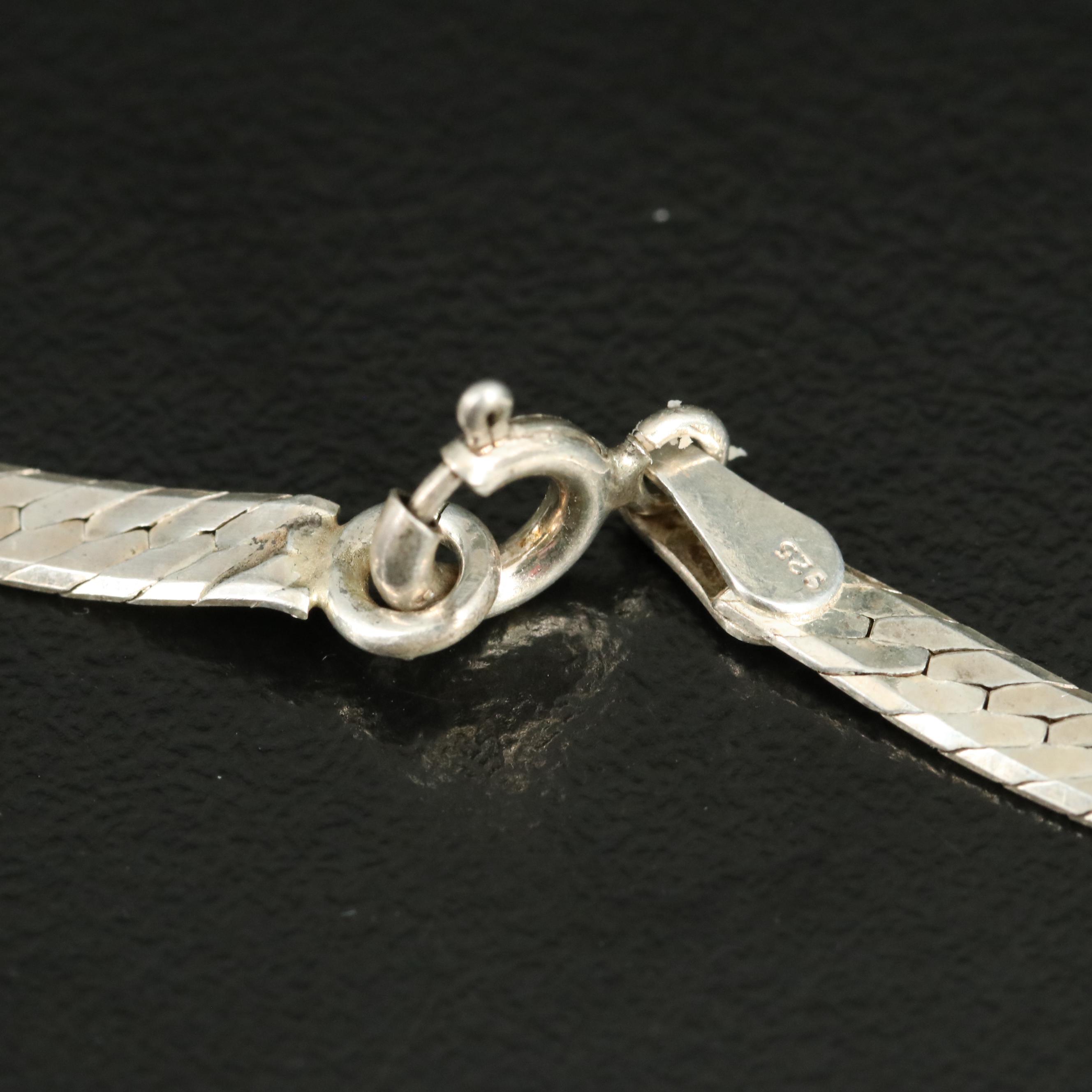 Italian Sterling Herringbone Necklace