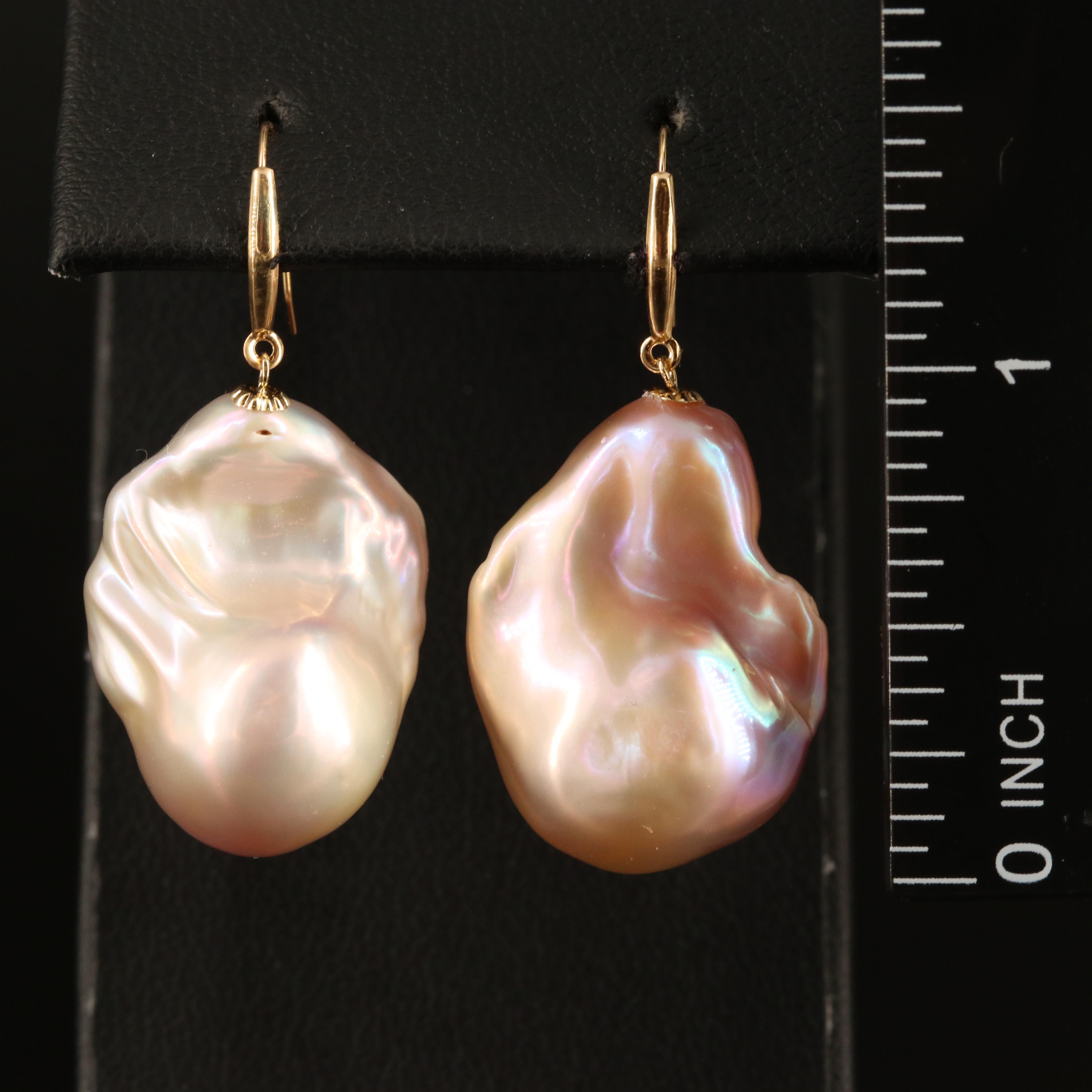 18K Baroque Pearl Earrings