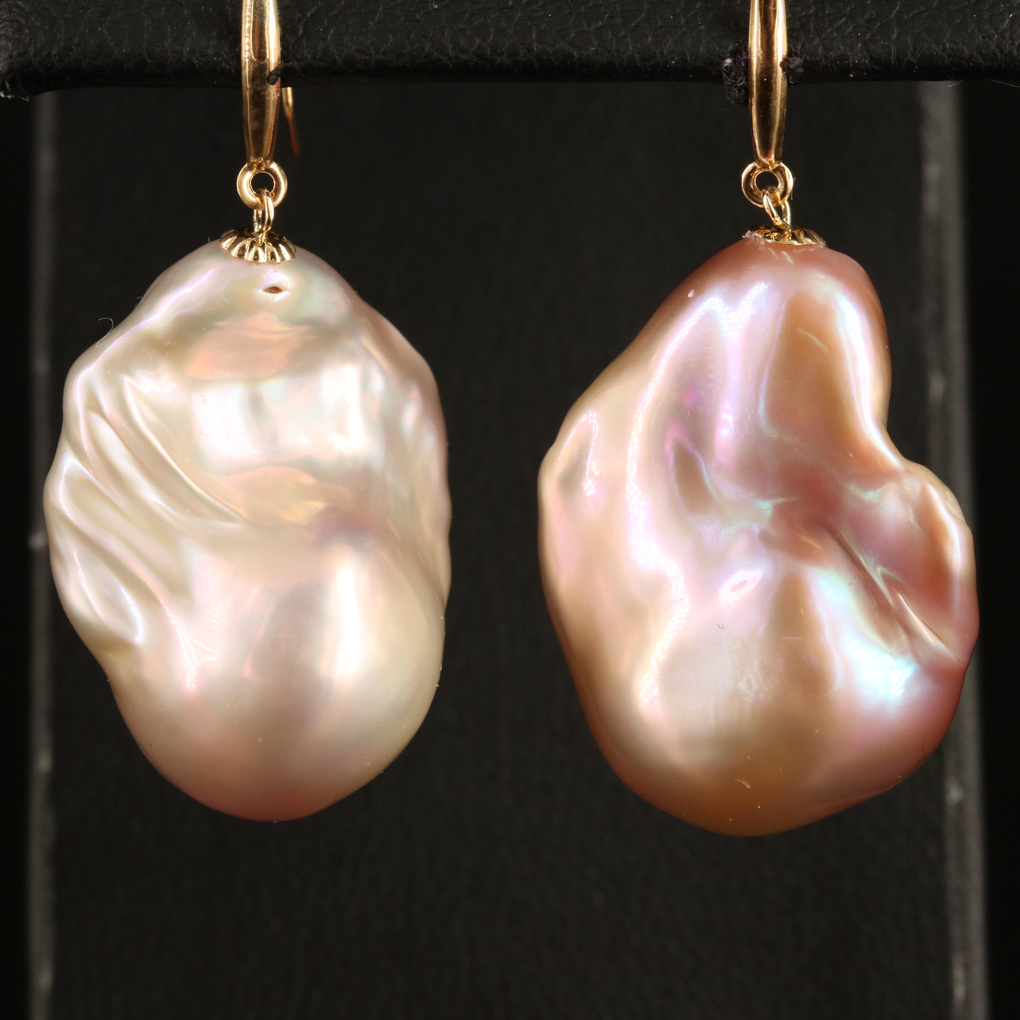18K Baroque Pearl Earrings