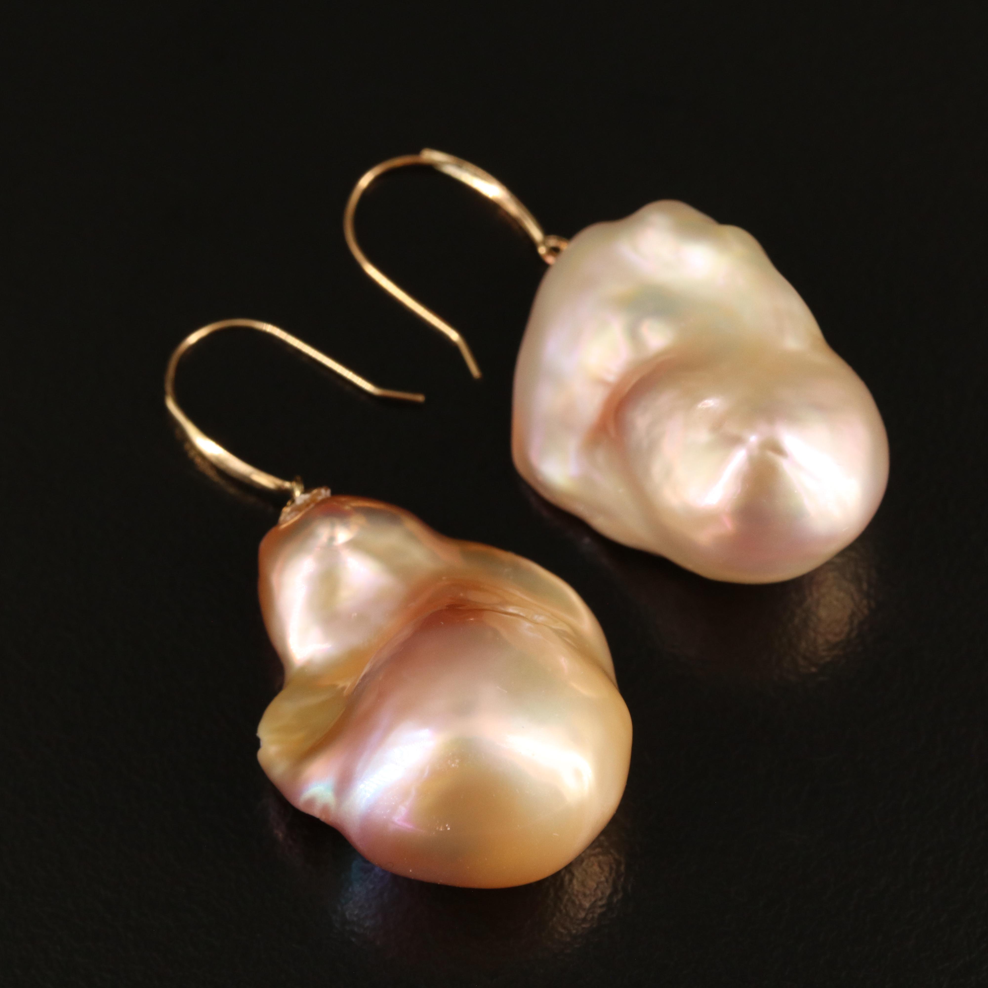 18K Baroque Pearl Earrings