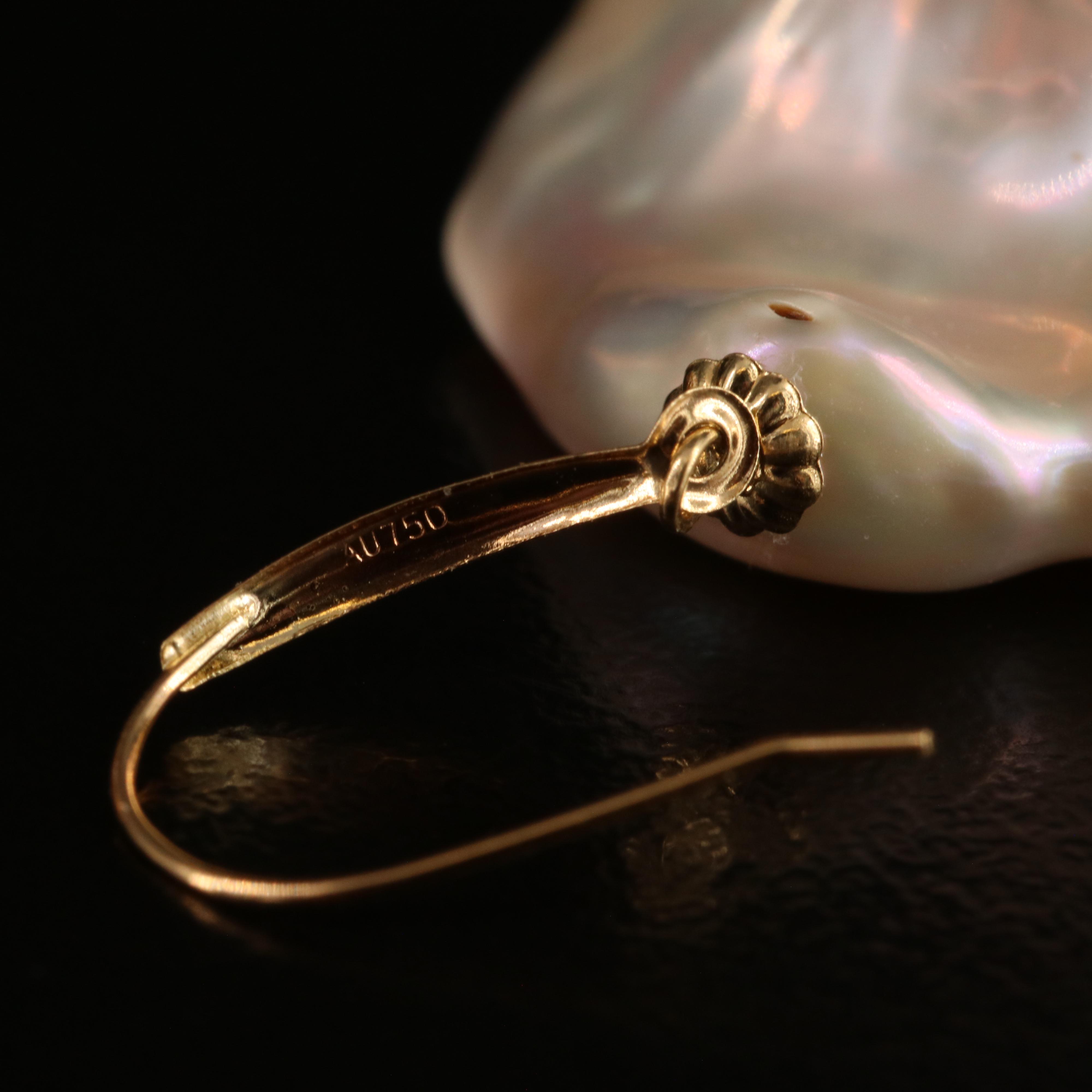 18K Baroque Pearl Earrings