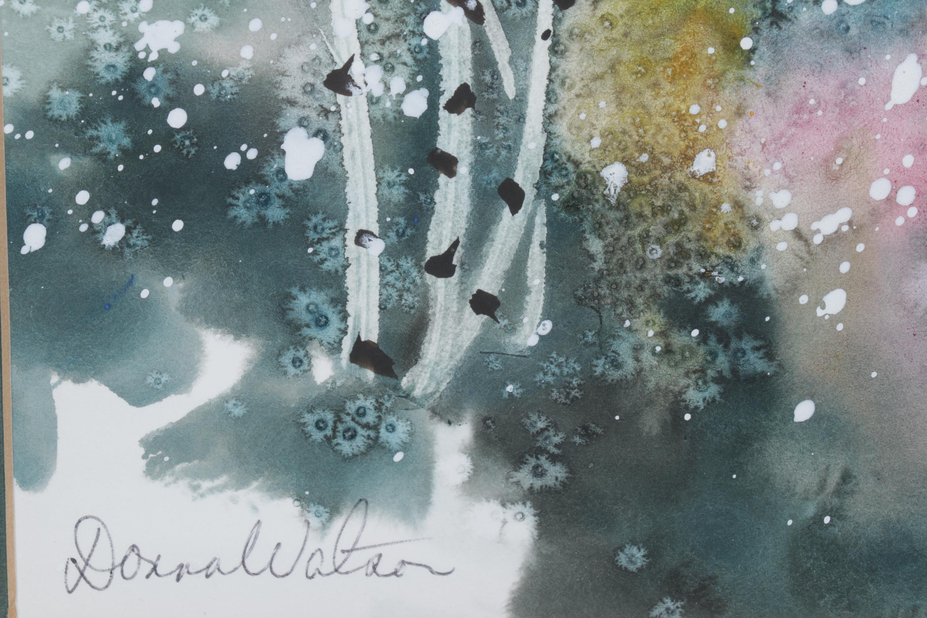 Donna Walter Forest Pond Watercolor Paintings, Circa 2000