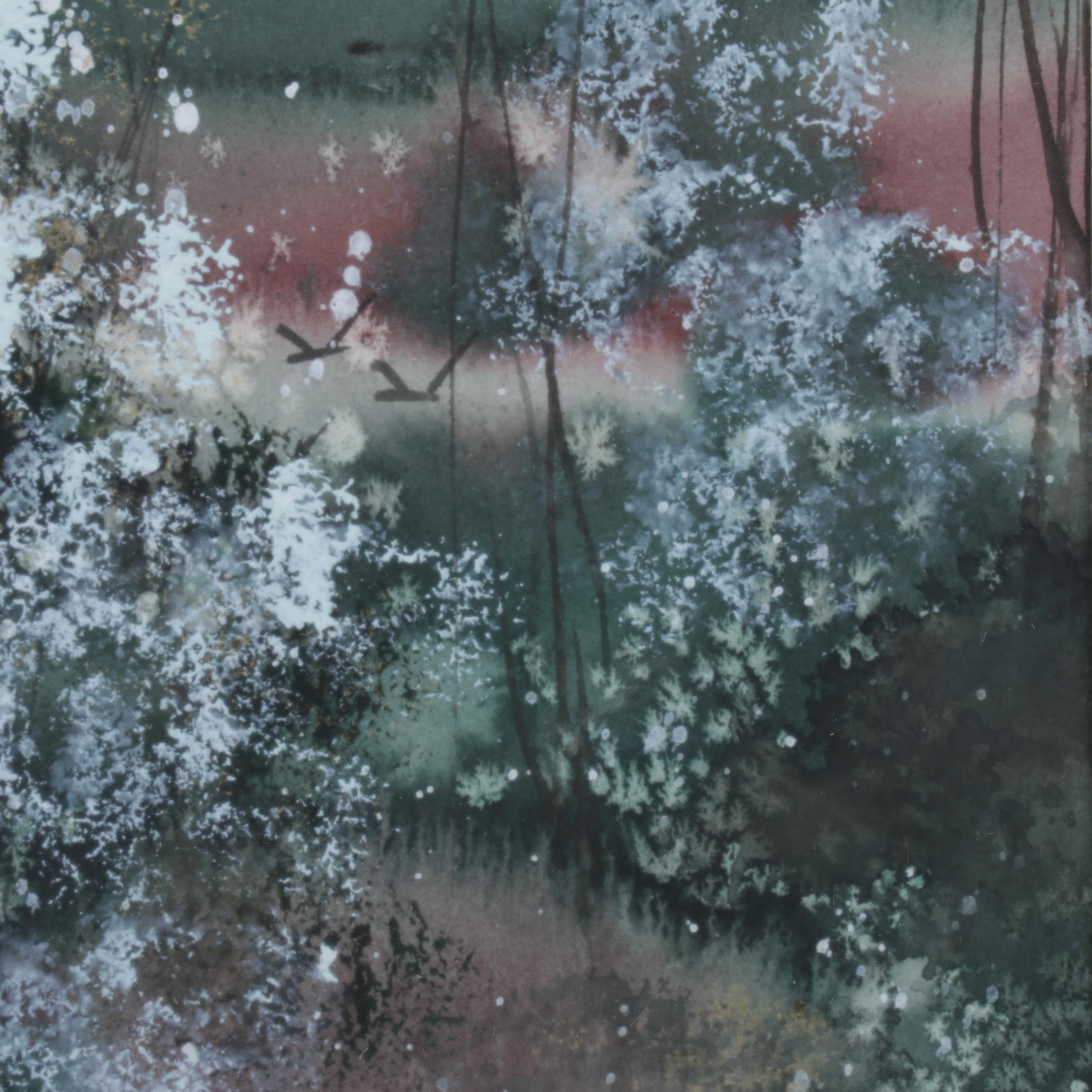 Donna Walter Forest Pond Watercolor Paintings, Circa 2000