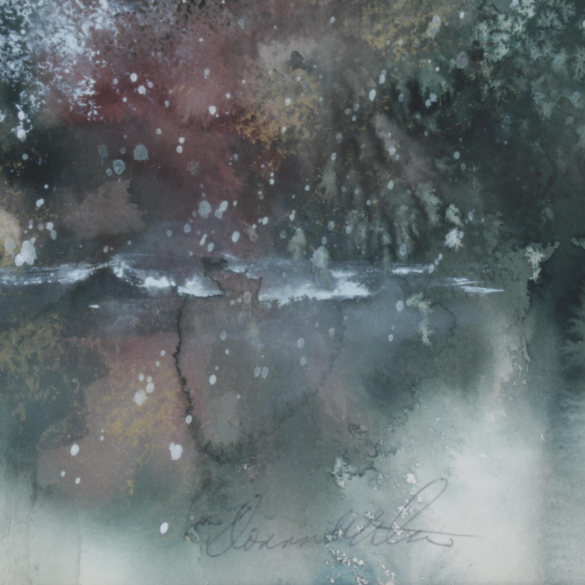 Donna Walter Forest Pond Watercolor Paintings, Circa 2000