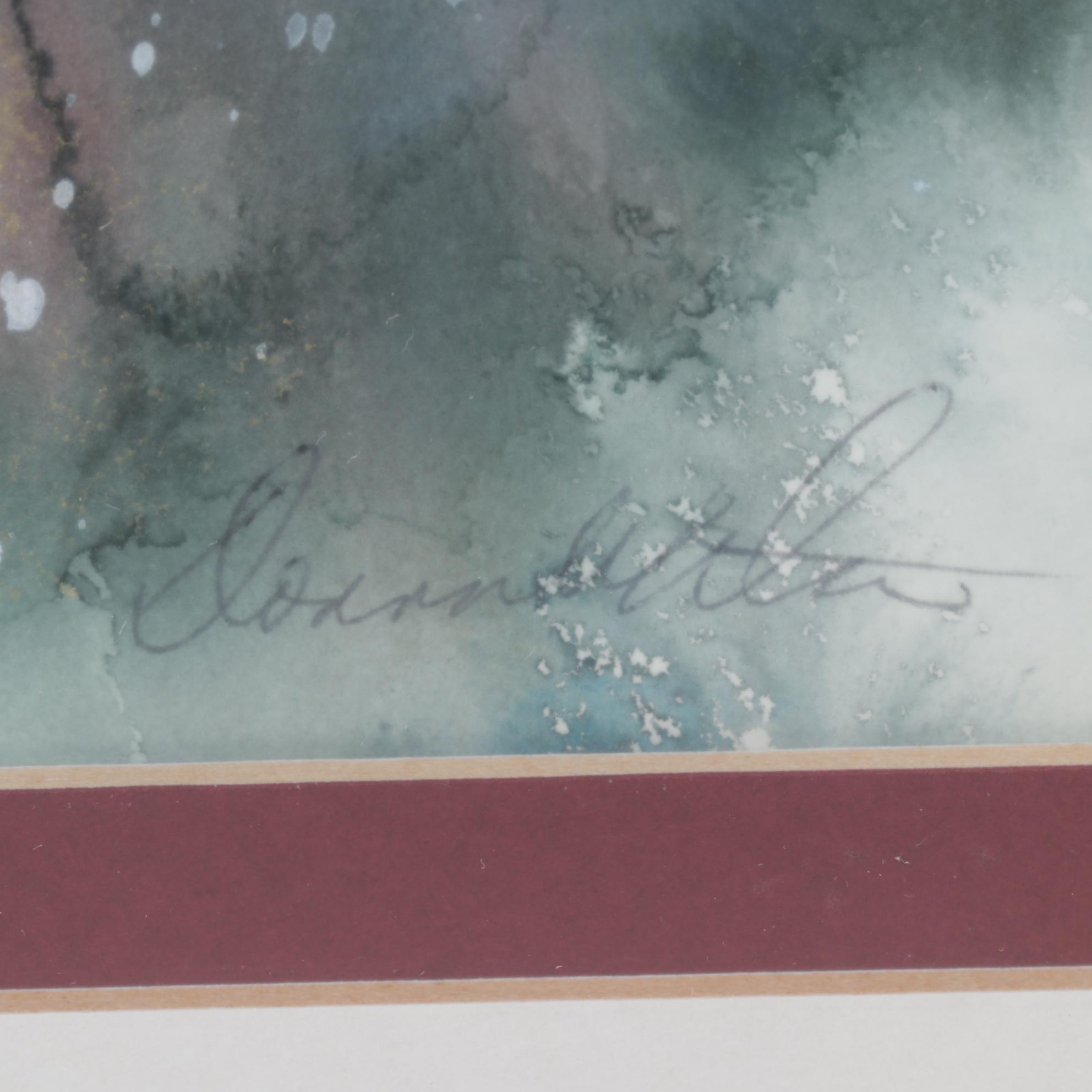 Donna Walter Forest Pond Watercolor Paintings, Circa 2000