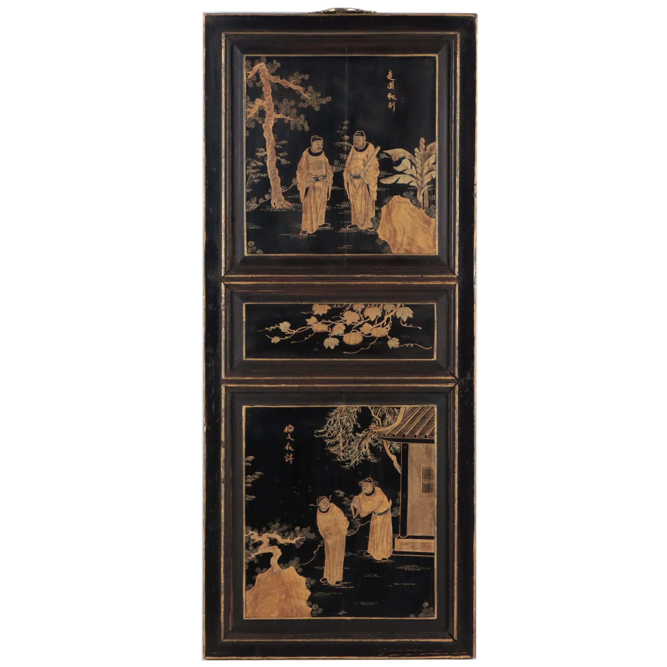 Chinese Lacquer Ware Wall Panel