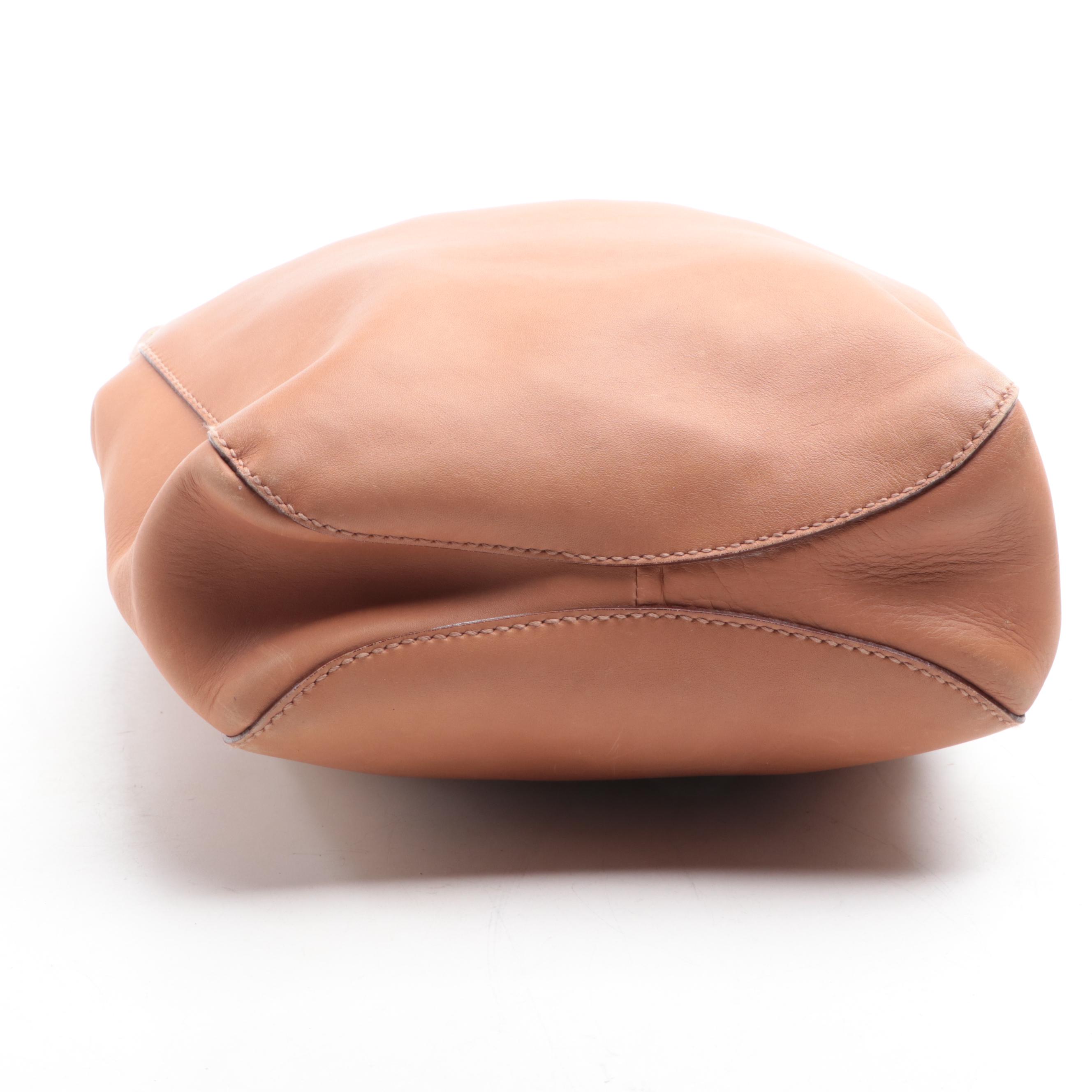 Gucci Top Handle North South Tote in Cognac Leather with Drawstring Detail