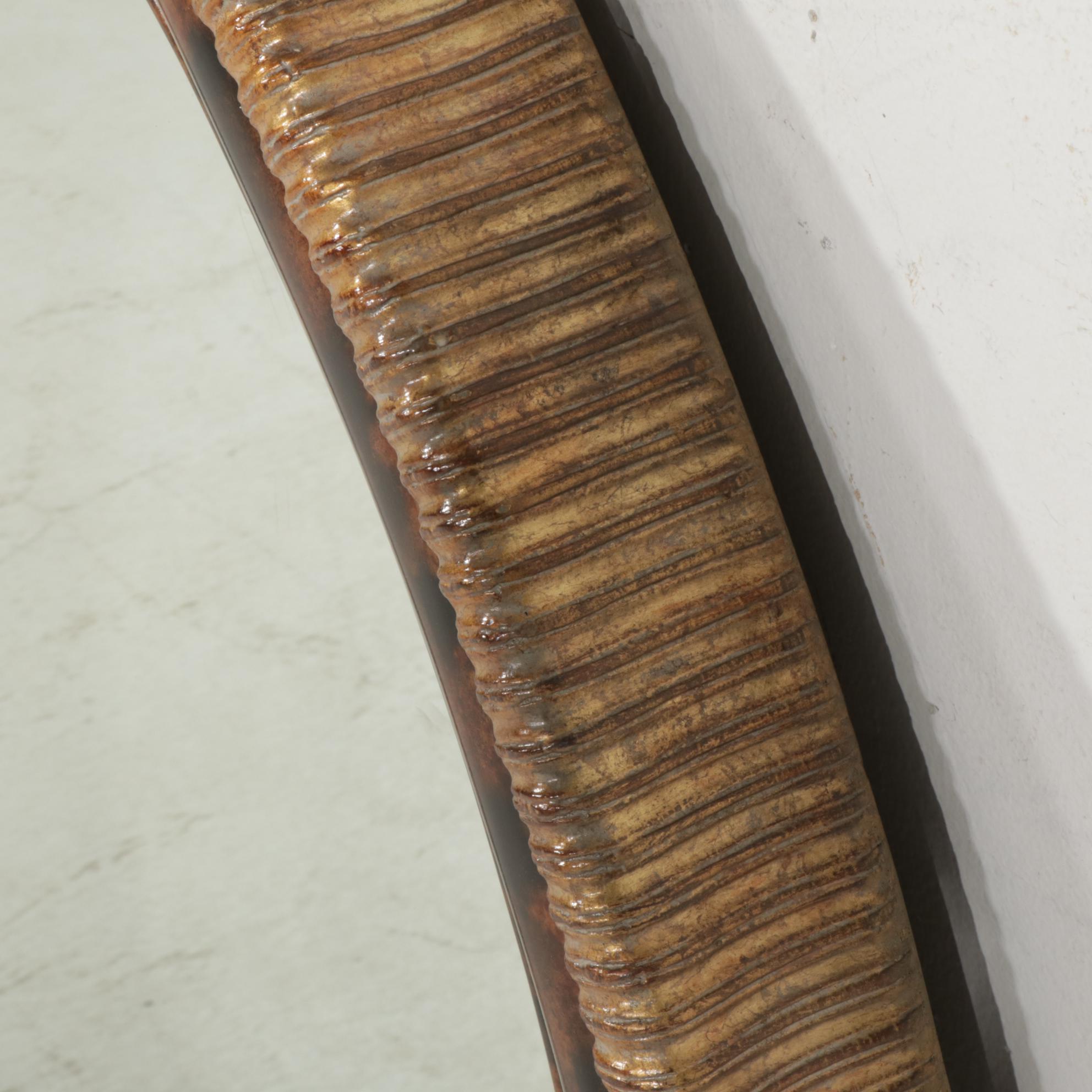 Parcel-Gilt Wooden Framed Round Wall Mirror