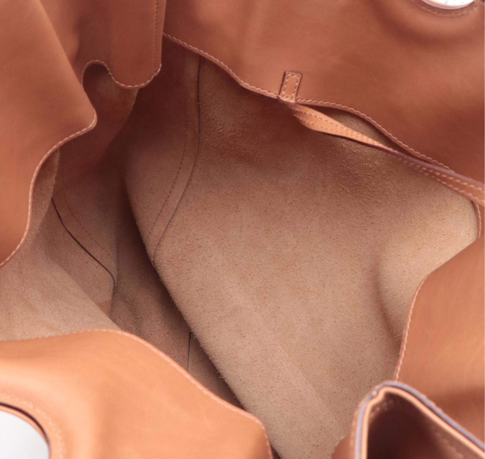 Gucci Top Handle North South Tote in Cognac Leather with Drawstring Detail