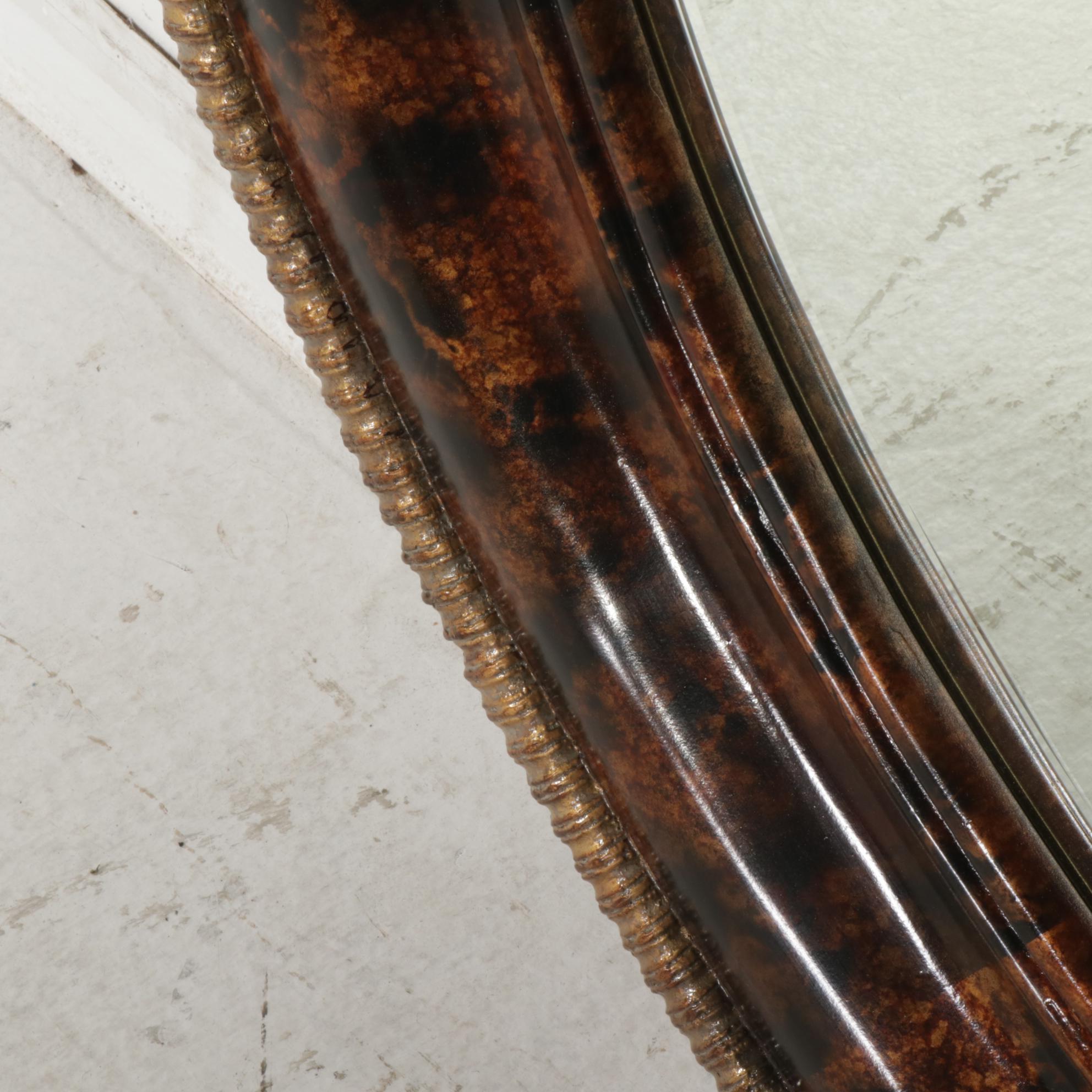 Parcel-Gilt Wooden Framed Round Wall Mirror