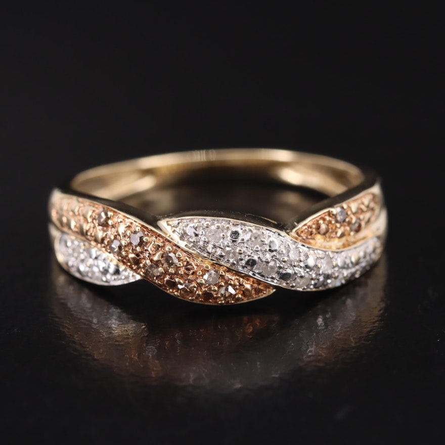 14K 0.14 CTW Diamond Braided Ring