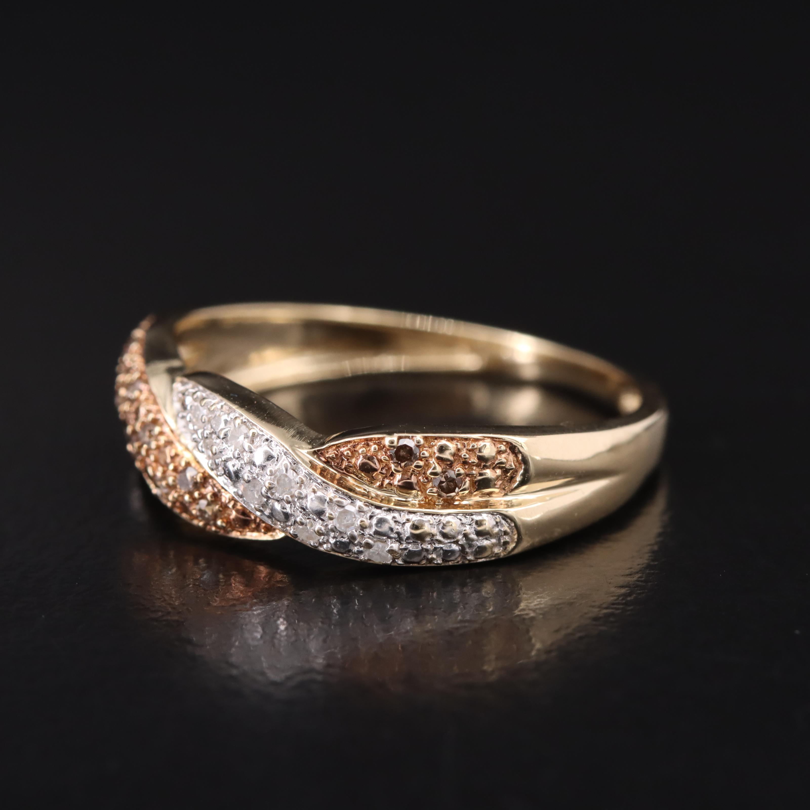 14K 0.14 CTW Diamond Braided Ring