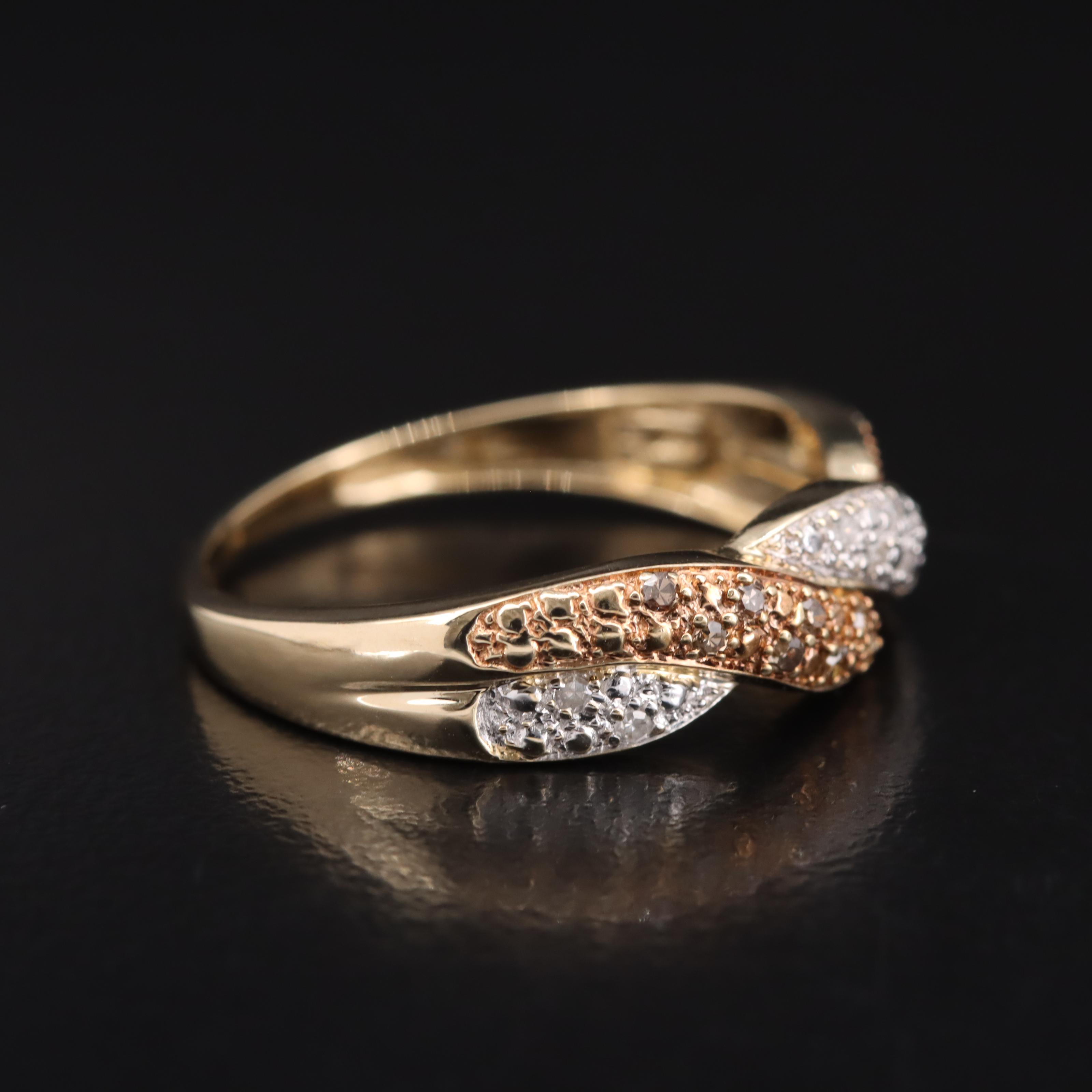 14K 0.14 CTW Diamond Braided Ring