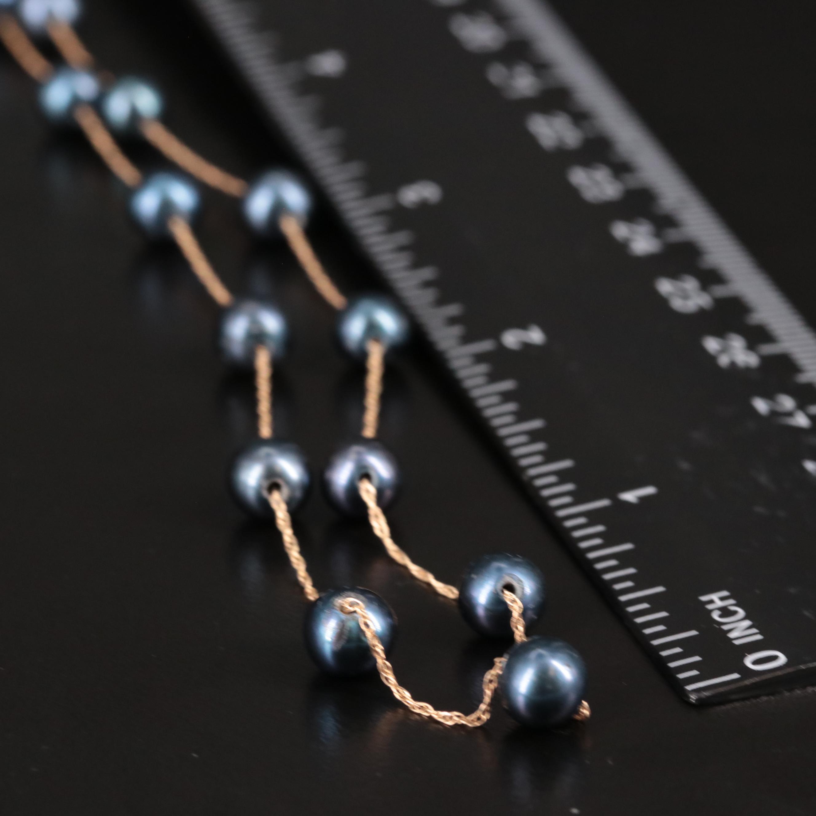 14K Stationary Cultured Pearl Necklace