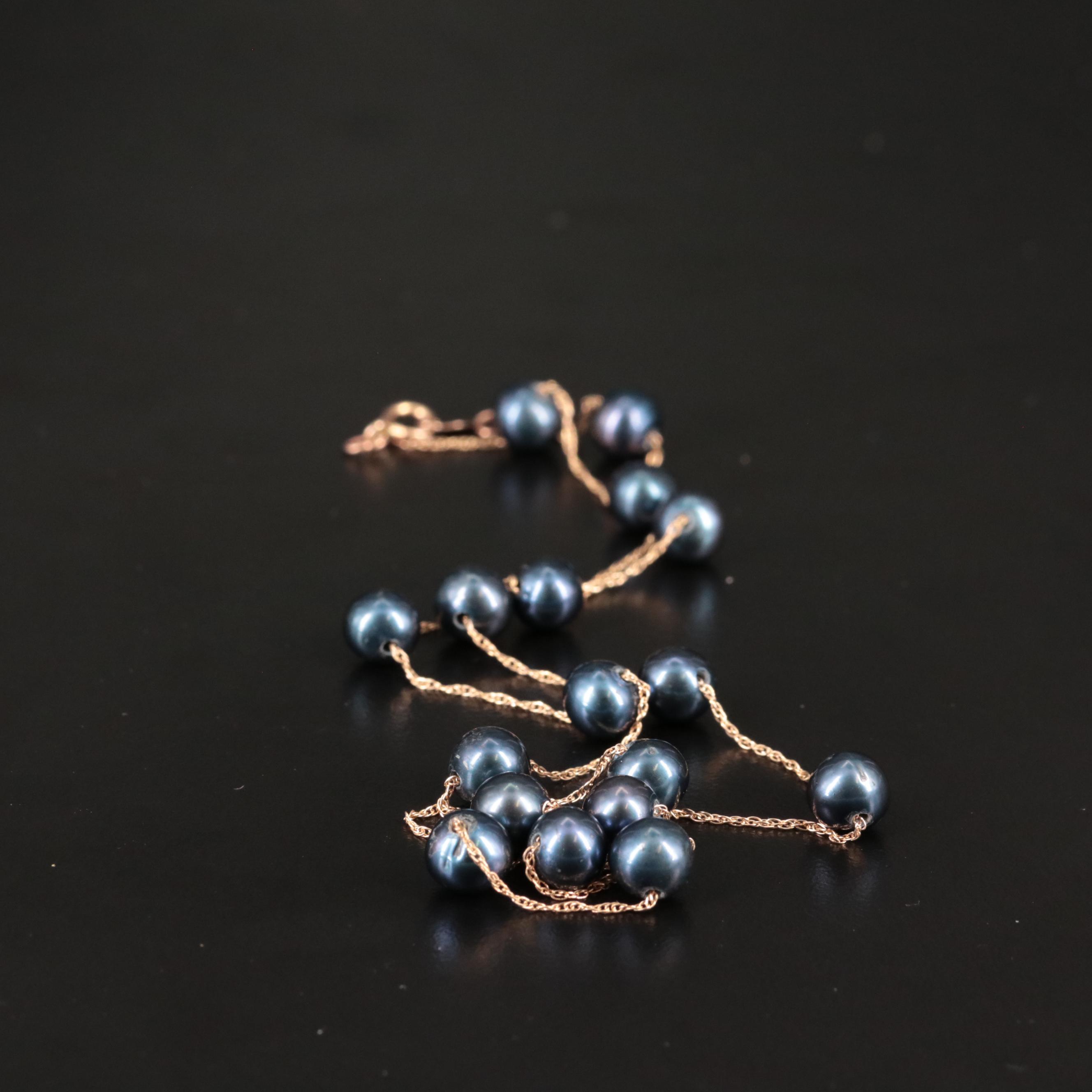 14K Stationary Cultured Pearl Necklace