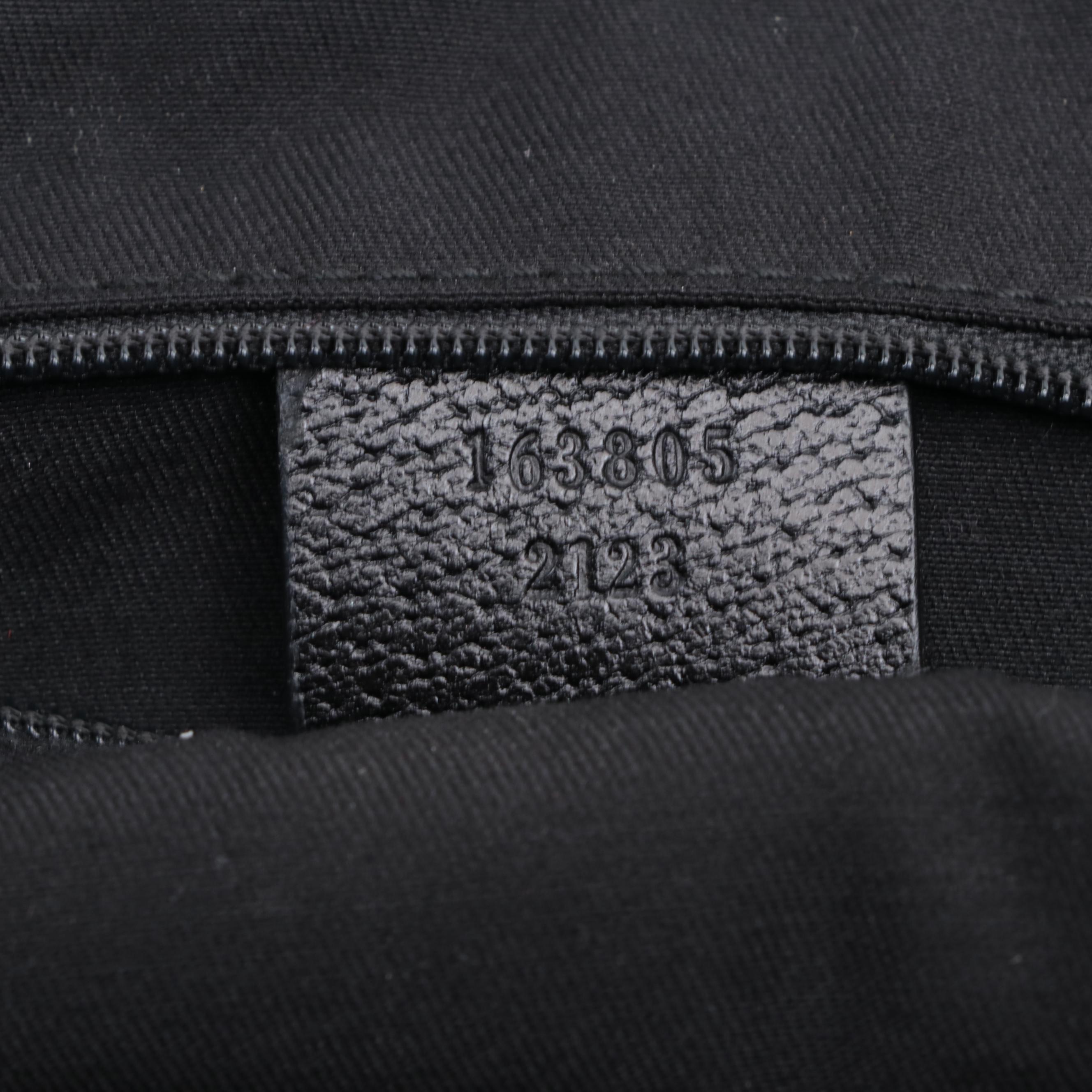 Gucci Medium Princy Tote in Black GG Canvas and Cinghiale Leather Trim