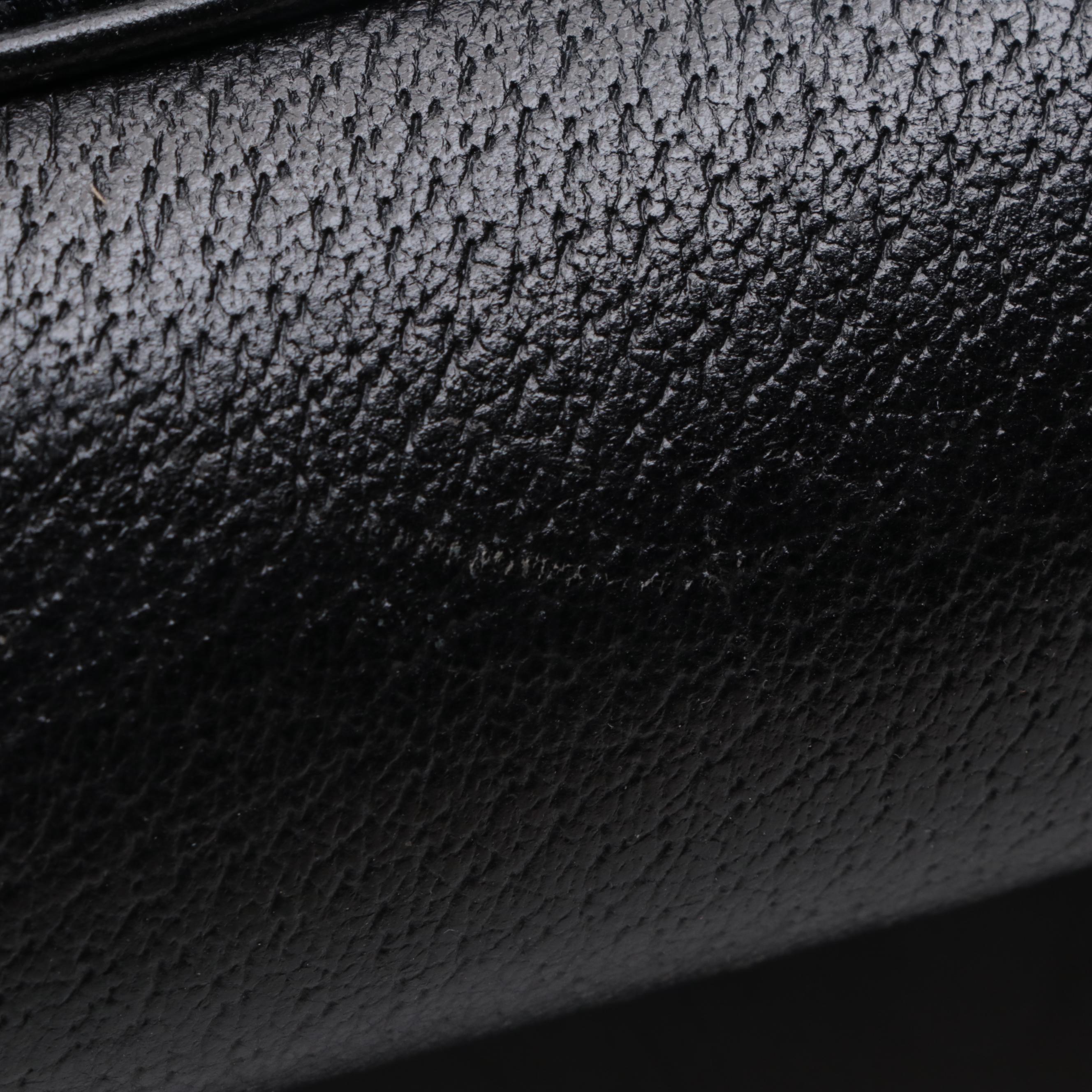 Gucci Medium Princy Tote in Black GG Canvas and Cinghiale Leather Trim