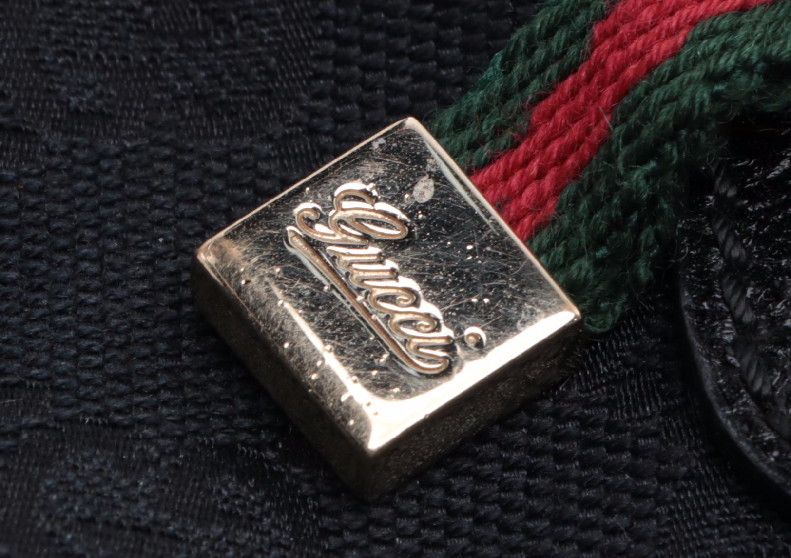 Gucci Medium Princy Tote in Black GG Canvas and Cinghiale Leather Trim