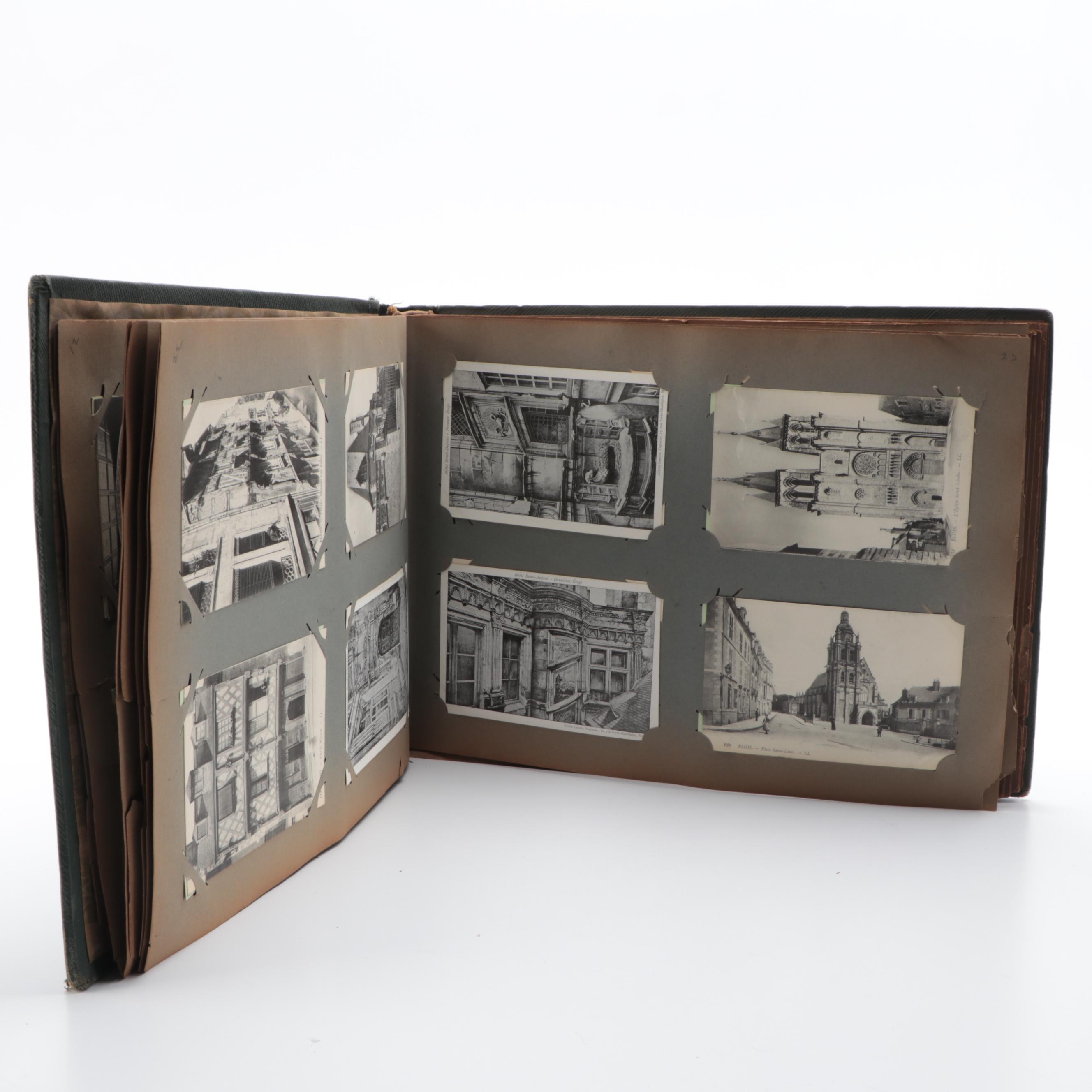 Azay-le-Rideau and Other French Château Postcards in Postcard Album