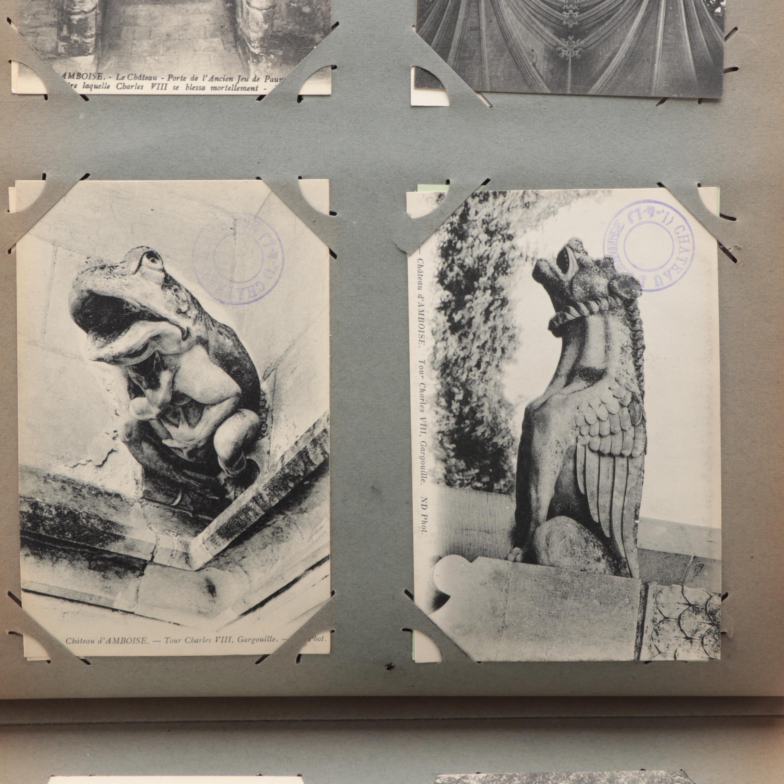 Azay-le-Rideau and Other French Château Postcards in Postcard Album