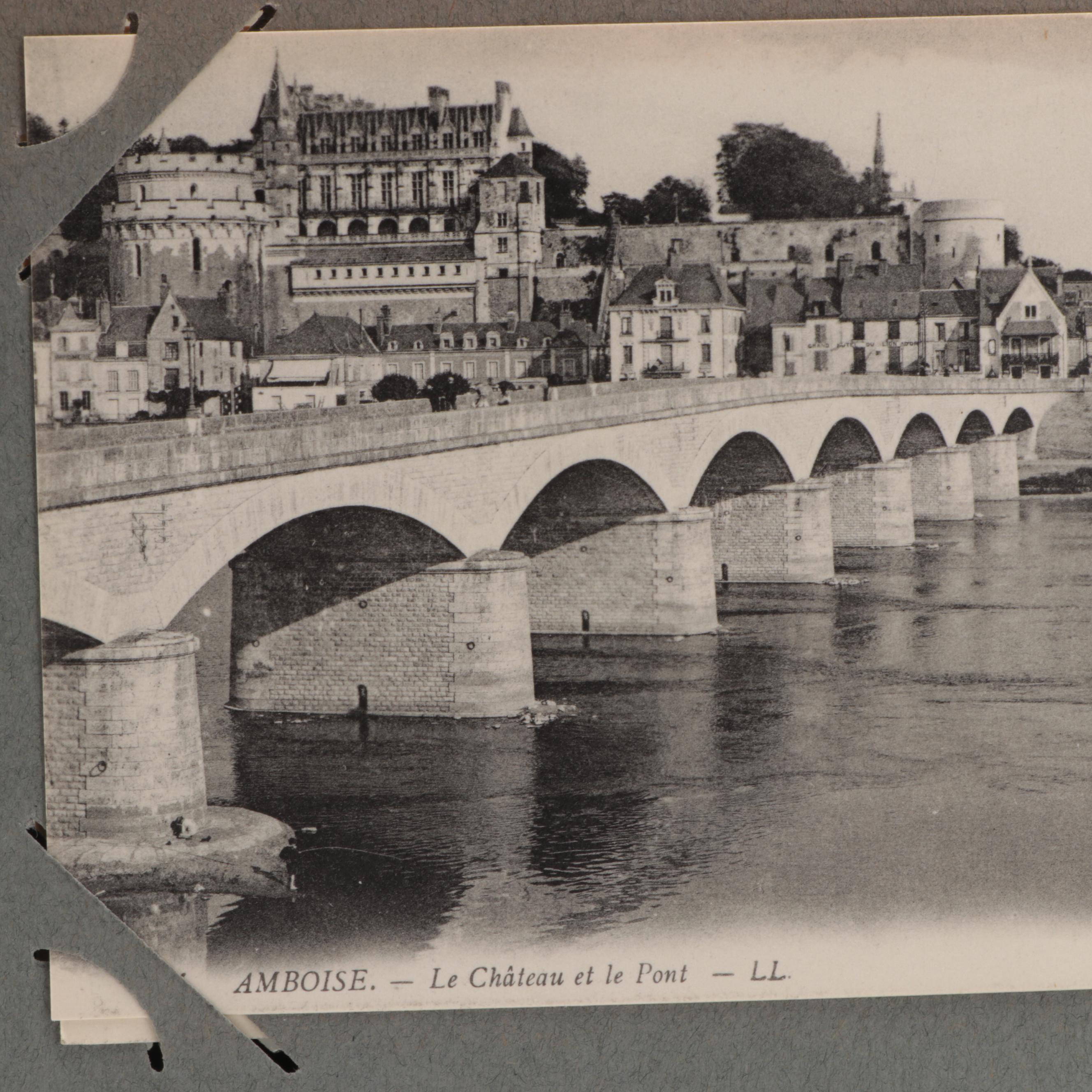 Azay-le-Rideau and Other French Château Postcards in Postcard Album