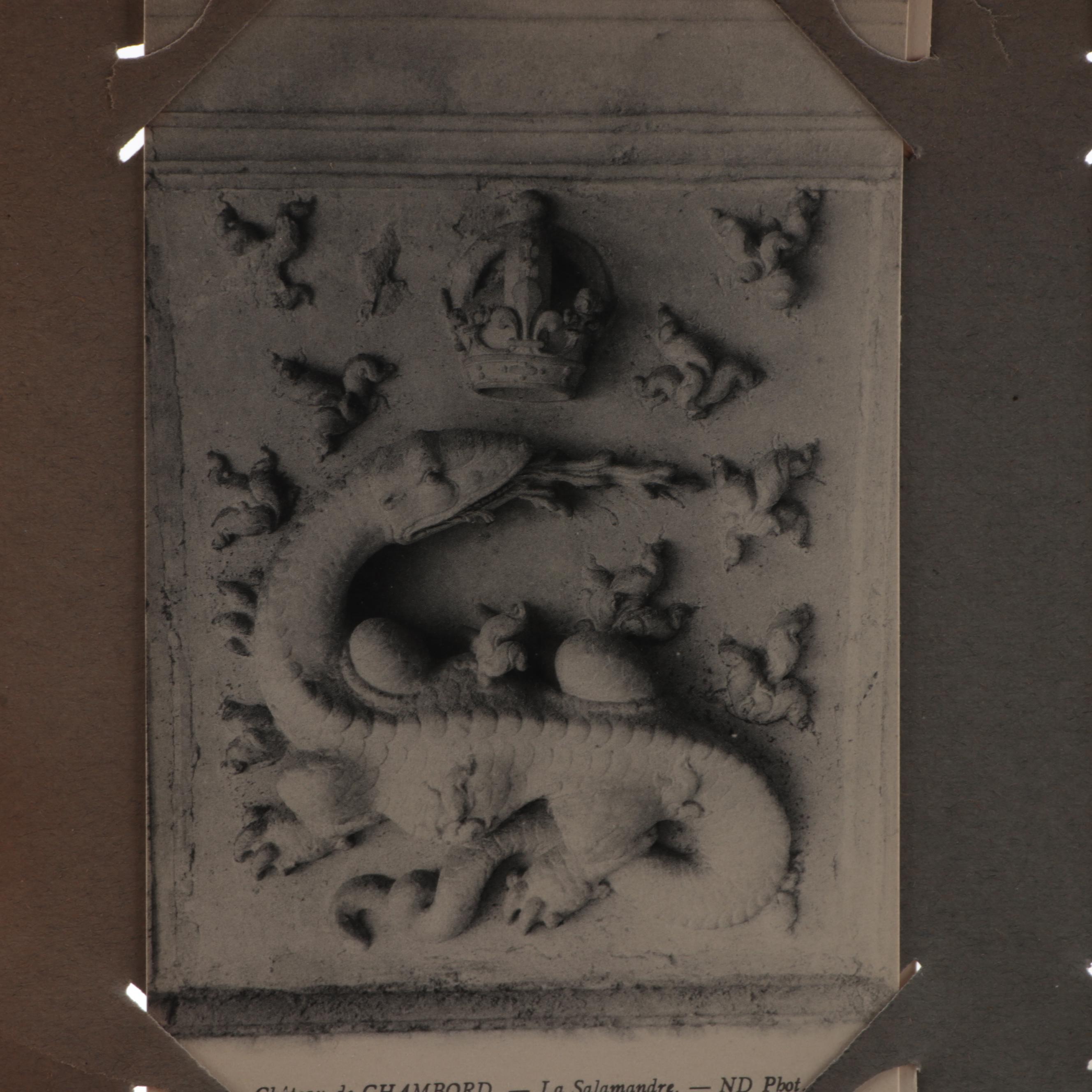 Azay-le-Rideau and Other French Château Postcards in Postcard Album