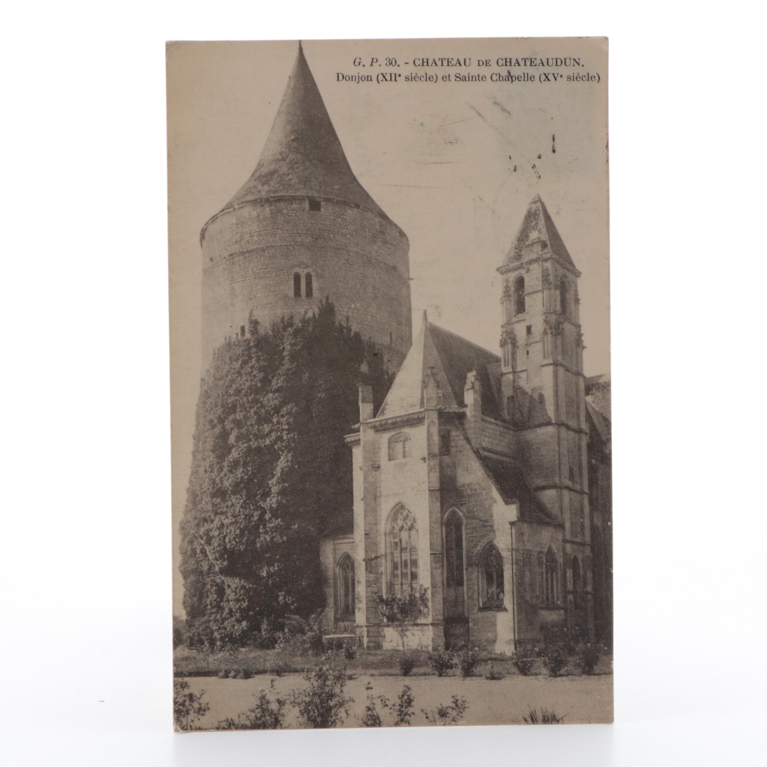 Azay-le-Rideau and Other French Château Postcards in Postcard Album