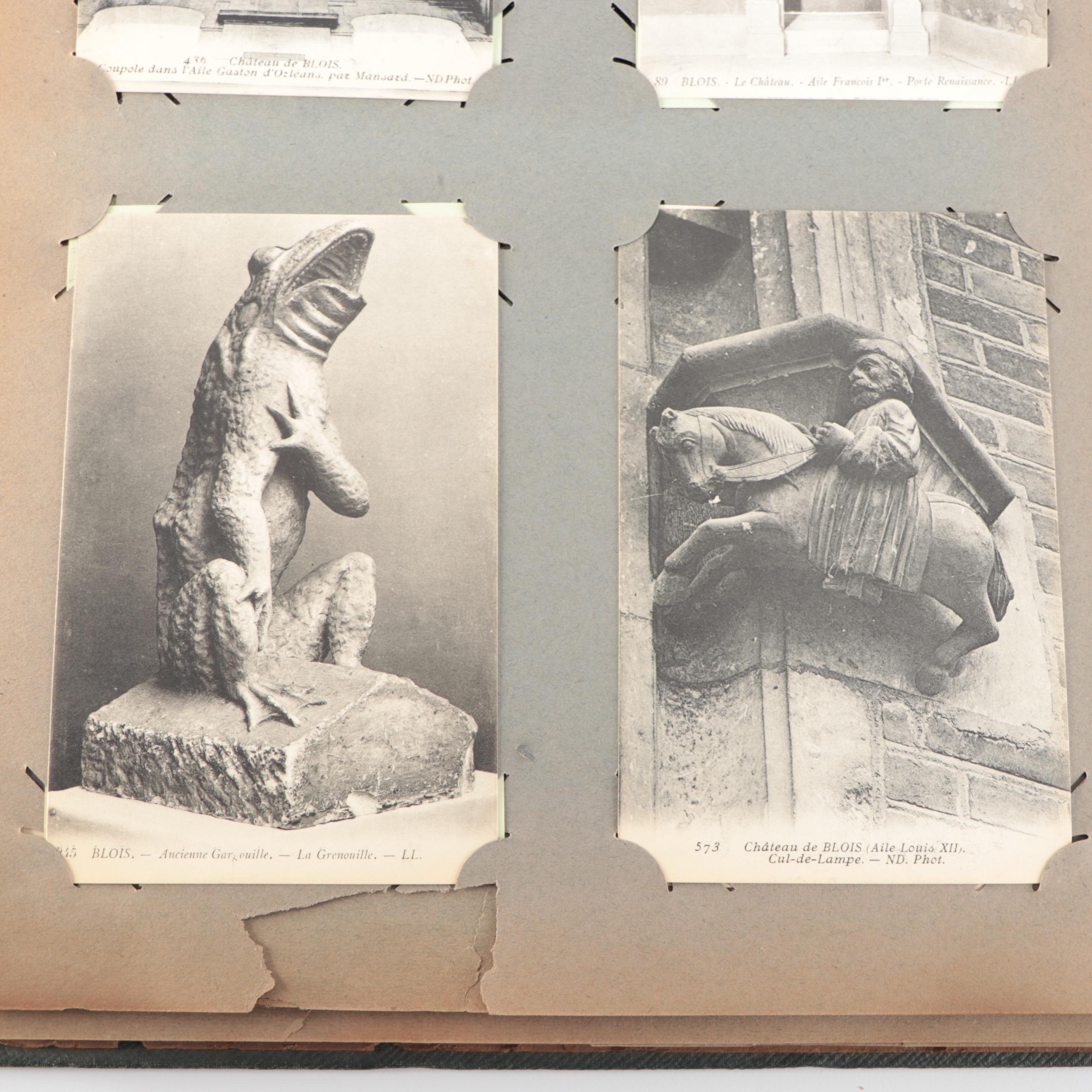 Azay-le-Rideau and Other French Château Postcards in Postcard Album