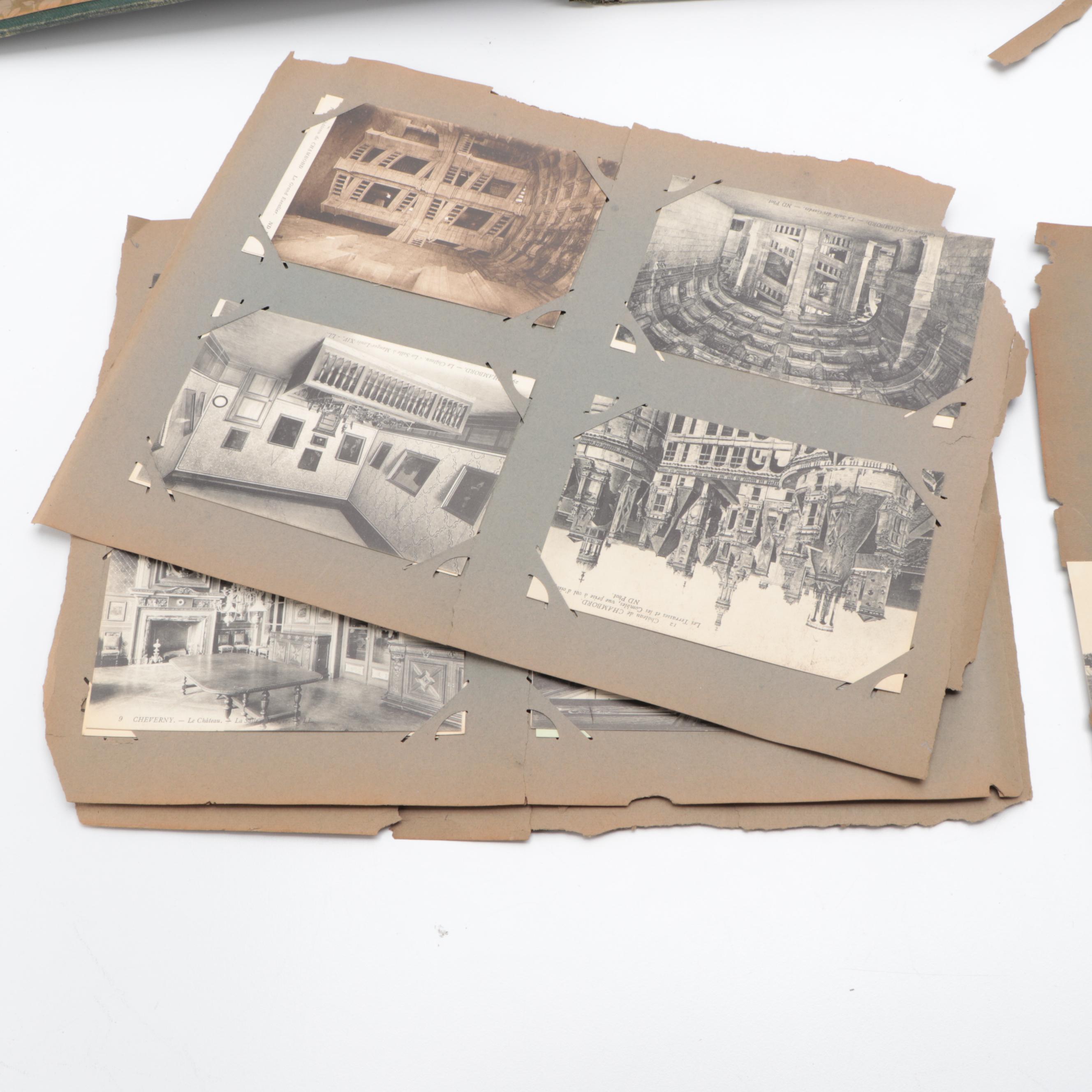 Azay-le-Rideau and Other French Château Postcards in Postcard Album