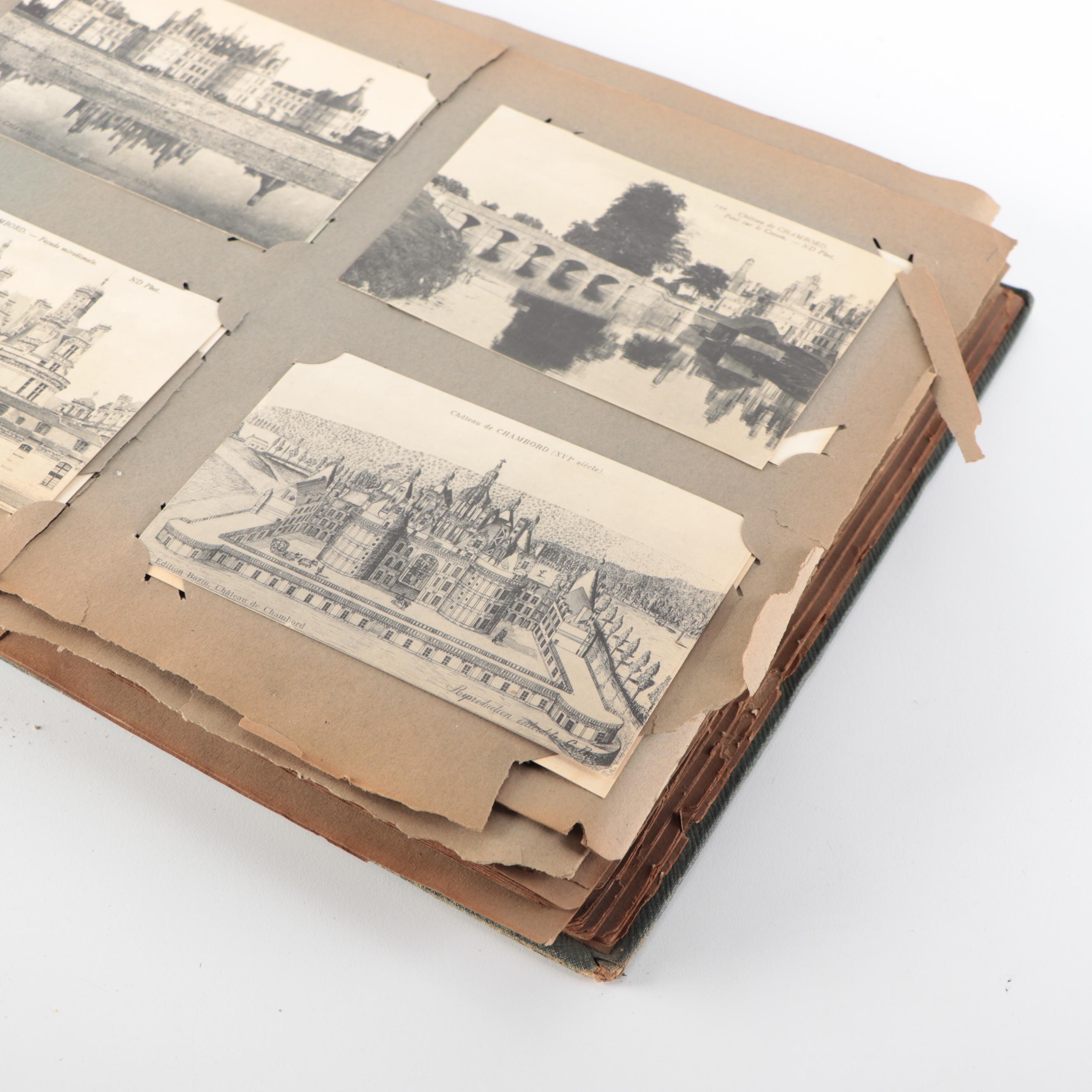 Azay-le-Rideau and Other French Château Postcards in Postcard Album