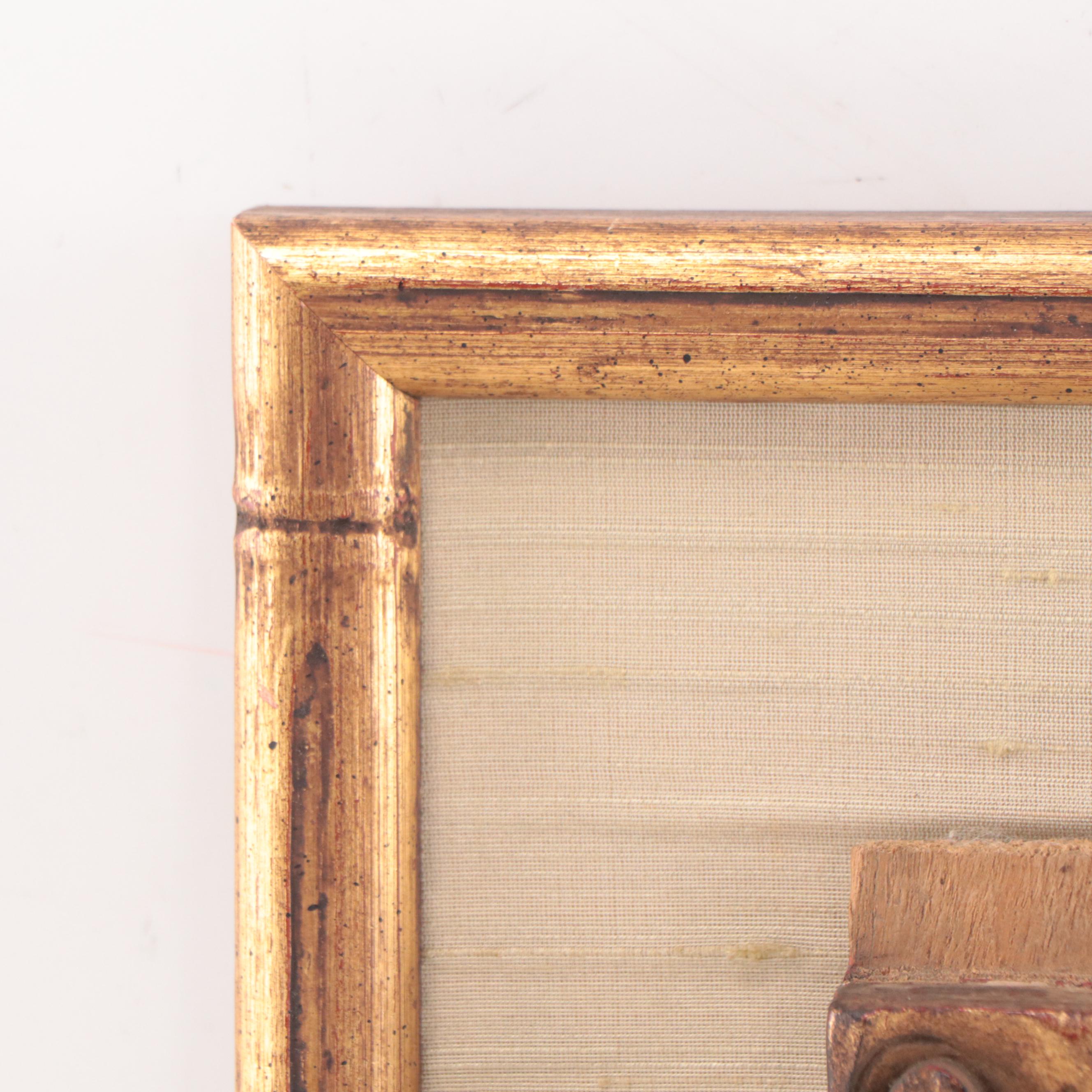 Chinese Carved Gilt Wood Relief Panel