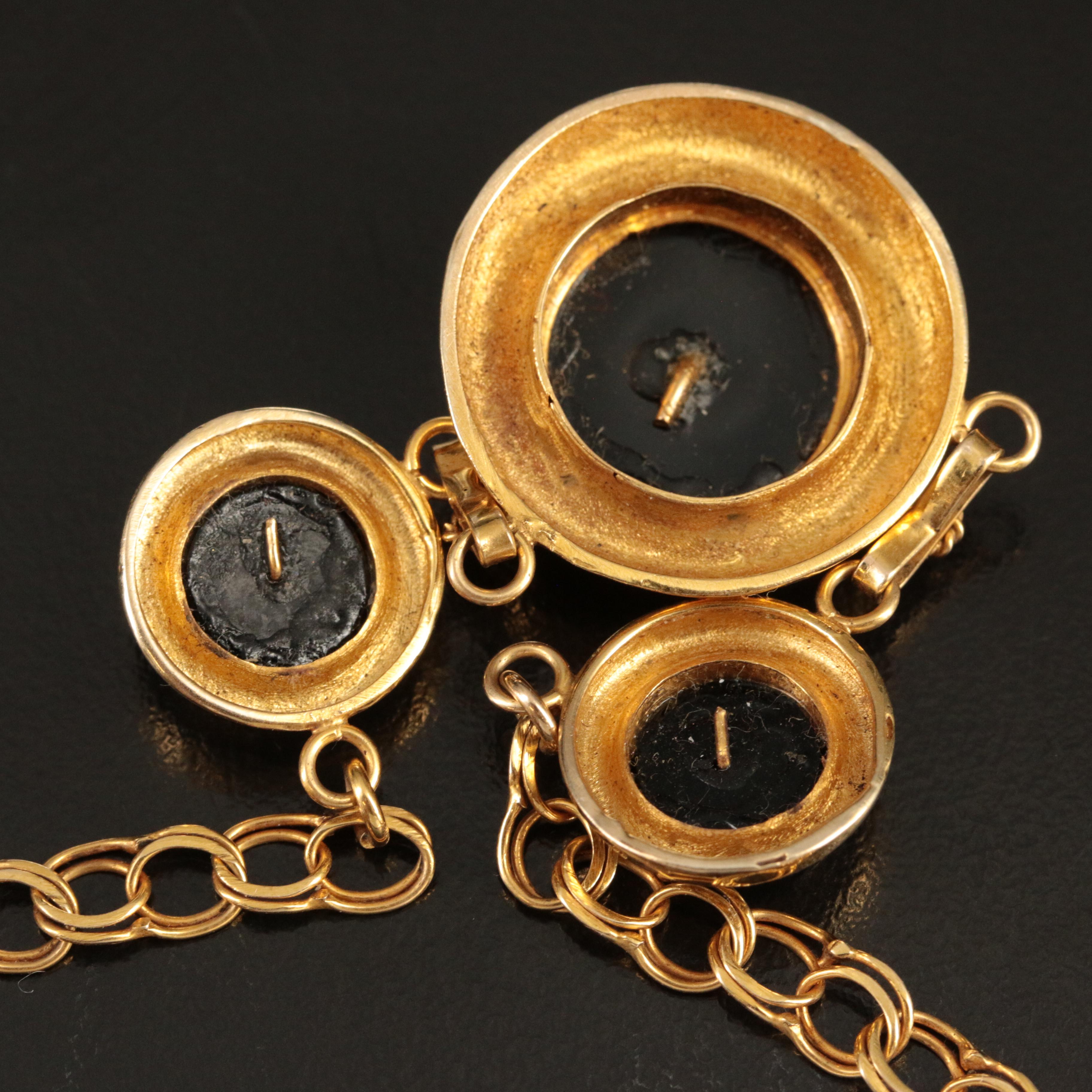 Victorian Revival 14K Black Onyx Necklace and Earrings