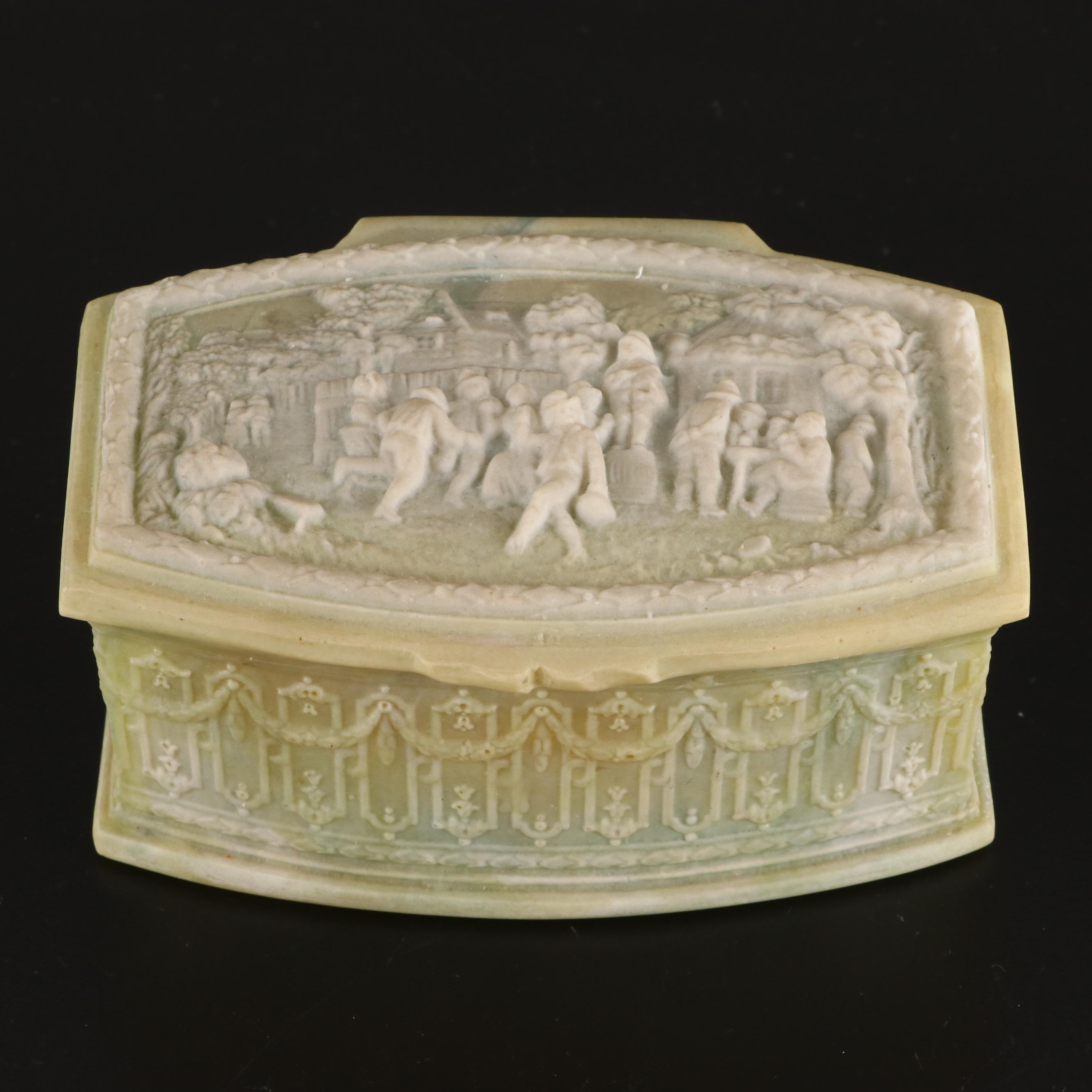 Carved Alabaster Pedestal Bowl, Stone Cockatiel Figurine, Incolay Trinket Box