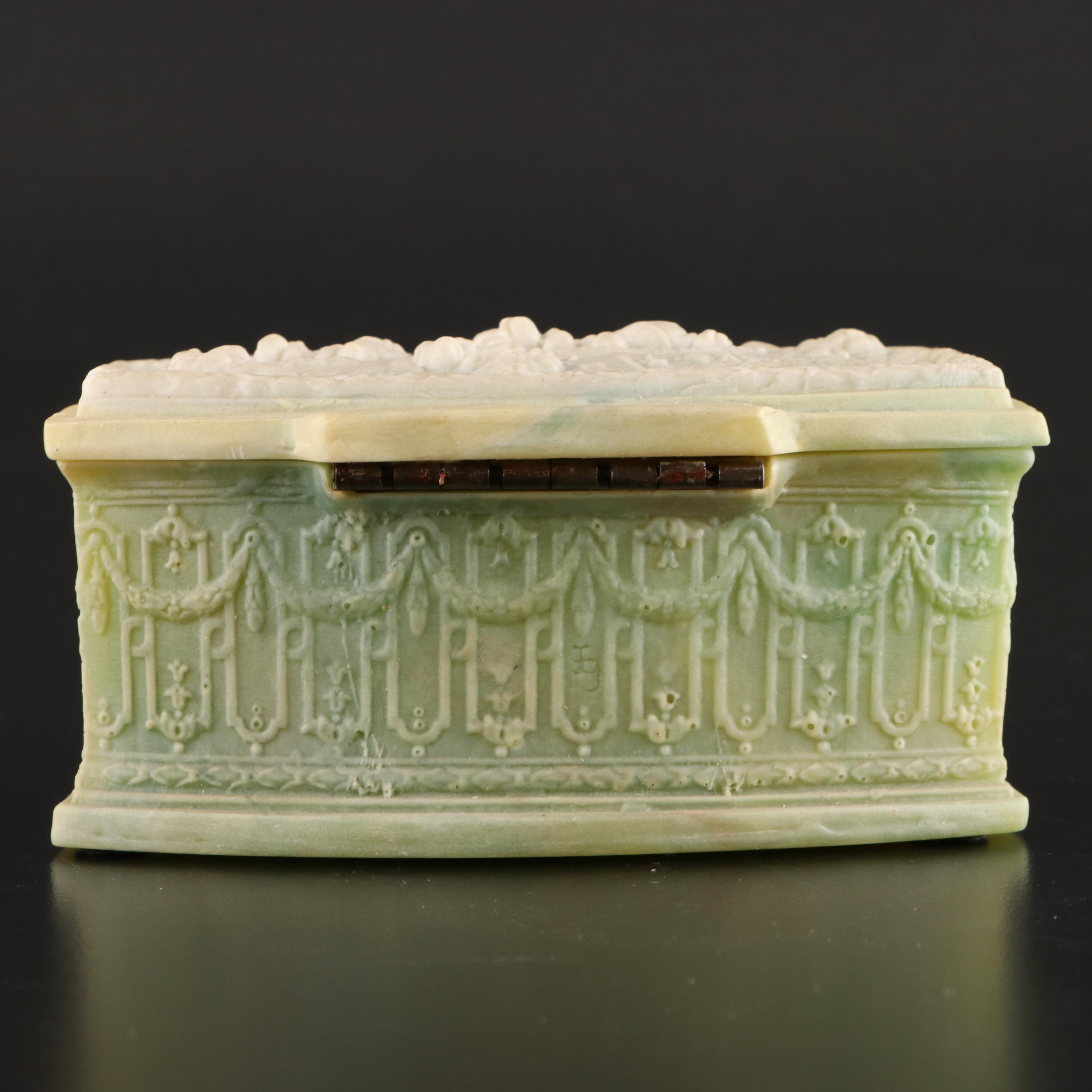 Carved Alabaster Pedestal Bowl, Stone Cockatiel Figurine, Incolay Trinket Box