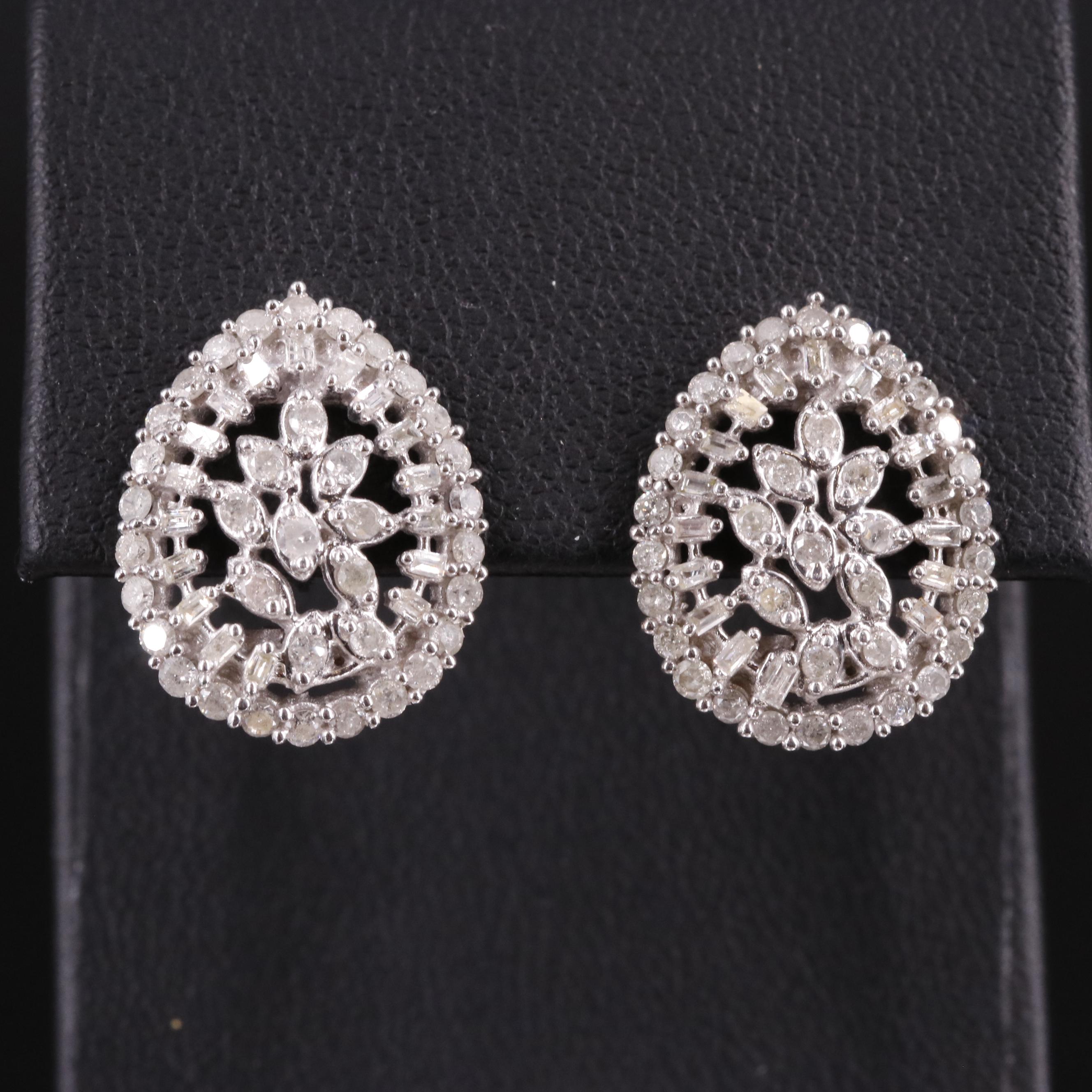 Sterling Diamond Earrings