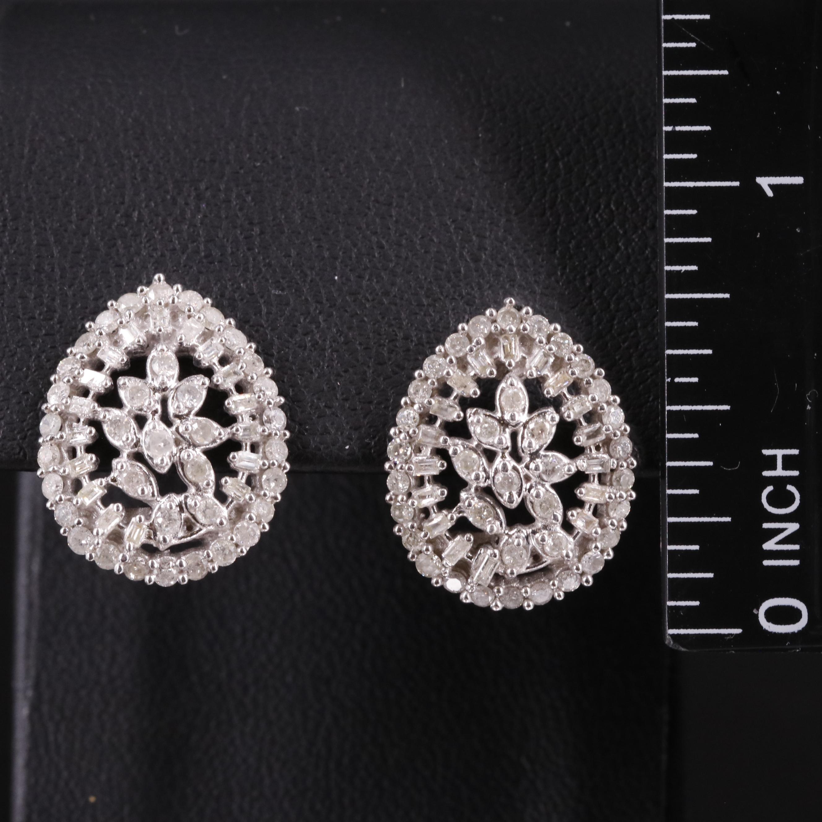Sterling Diamond Earrings