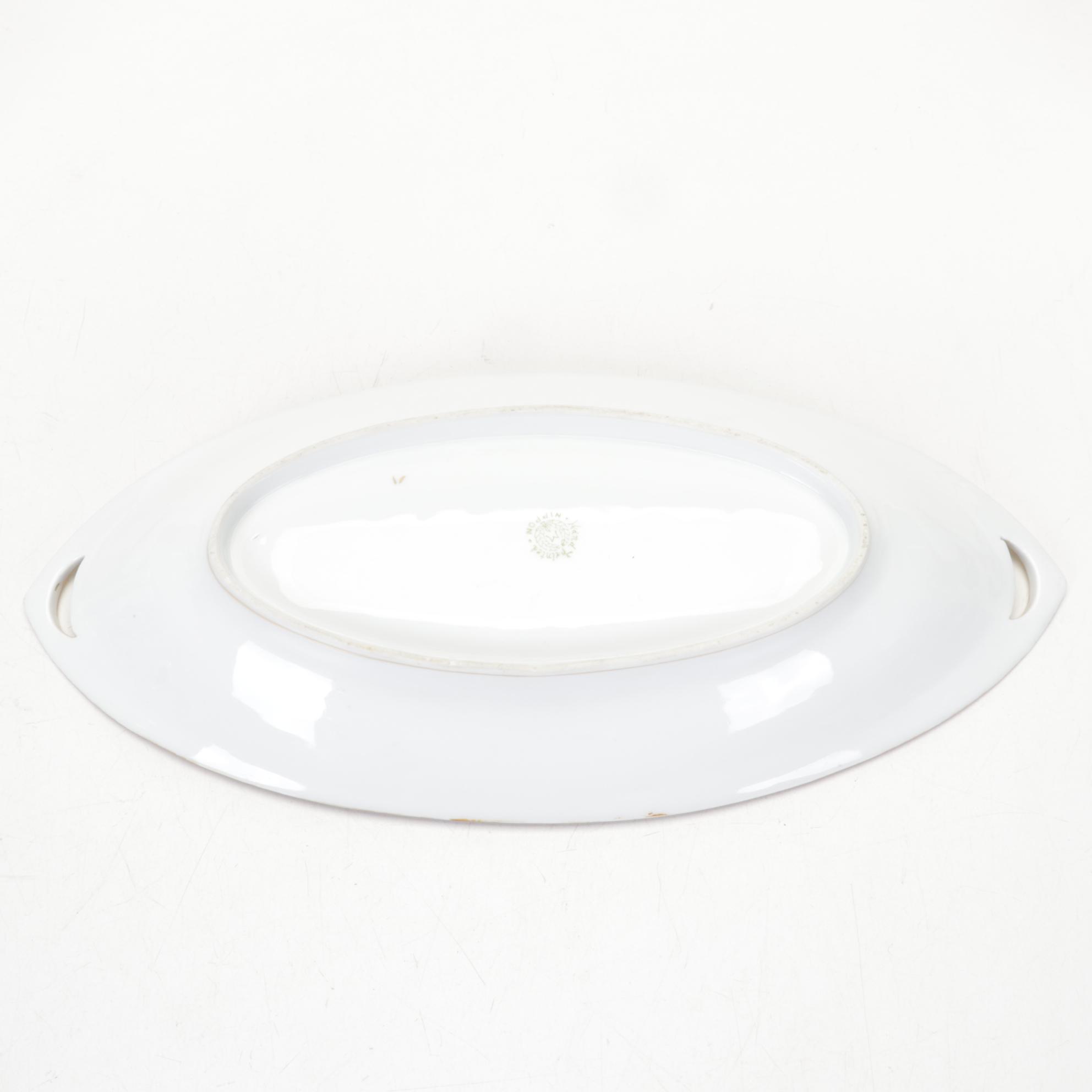 Nippon Hand-Painted Porcelain Tableware With Sterling Lettuce Fork