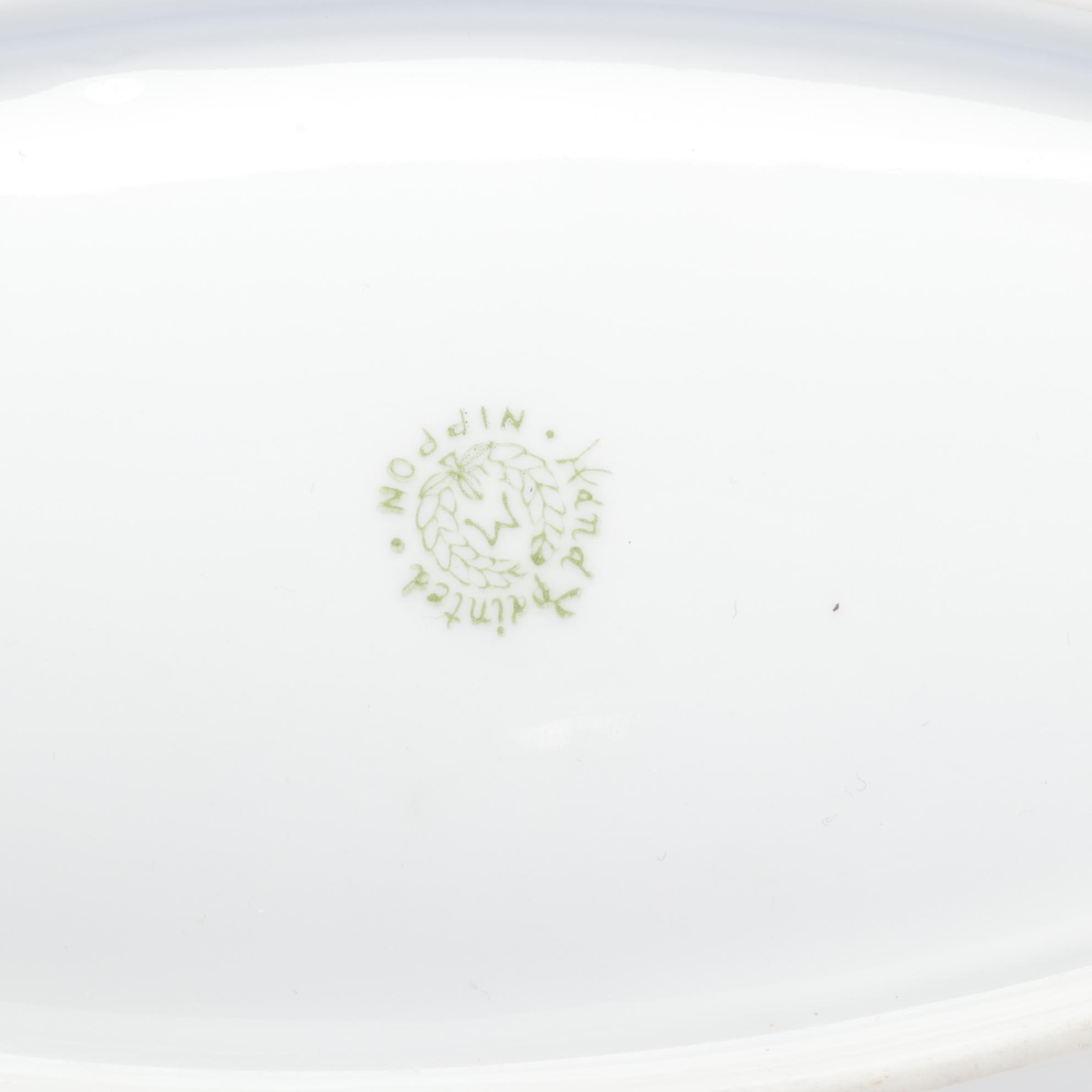 Nippon Hand-Painted Porcelain Tableware With Sterling Lettuce Fork