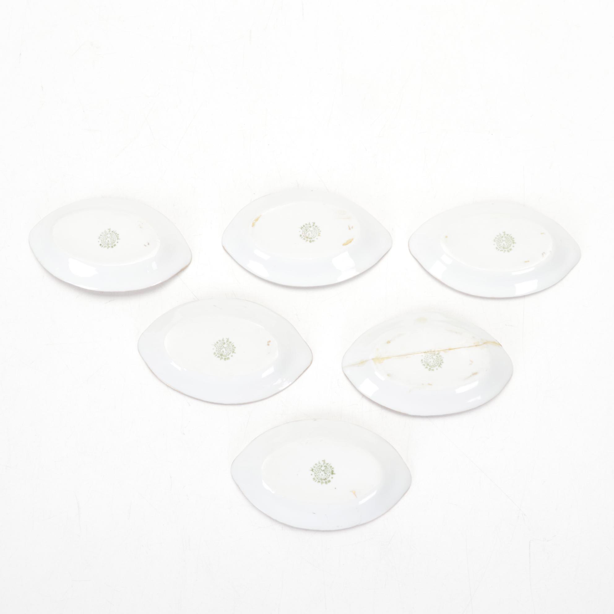 Nippon Hand-Painted Porcelain Tableware With Sterling Lettuce Fork