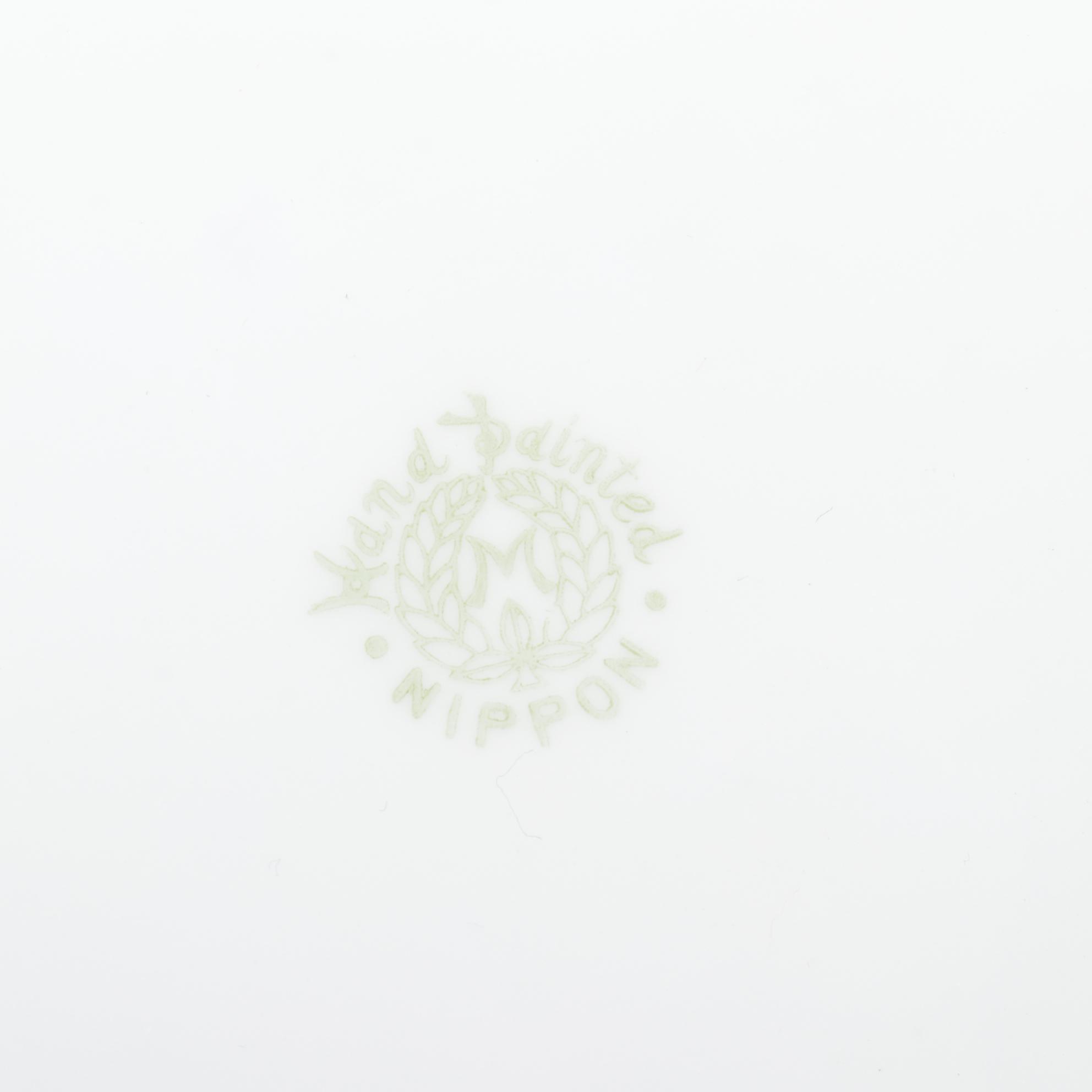 Nippon Hand-Painted Porcelain Tableware With Sterling Lettuce Fork