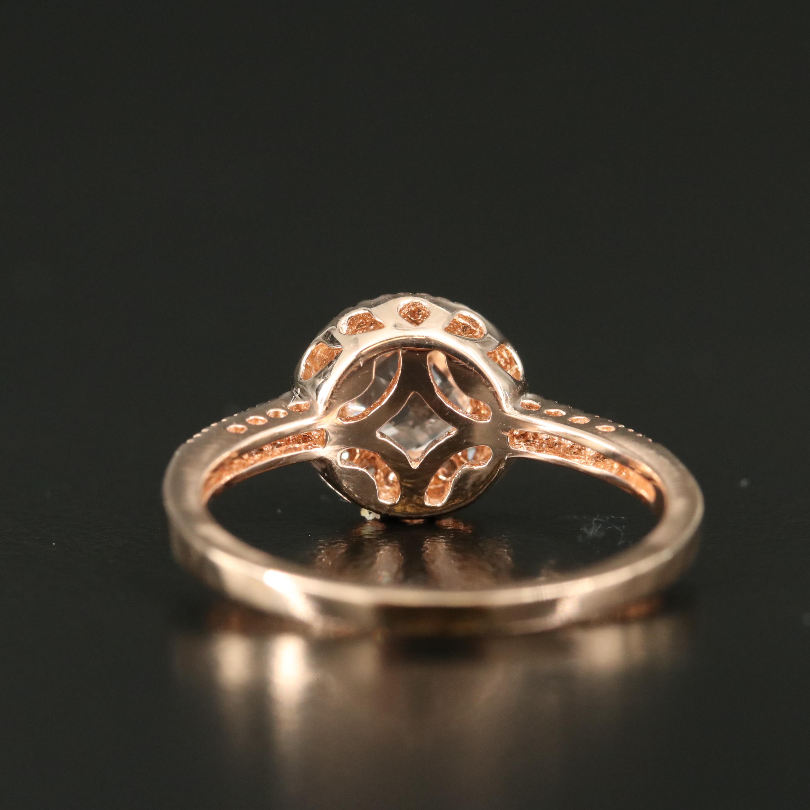 14K Rose Gold Morganite and Diamond Ring