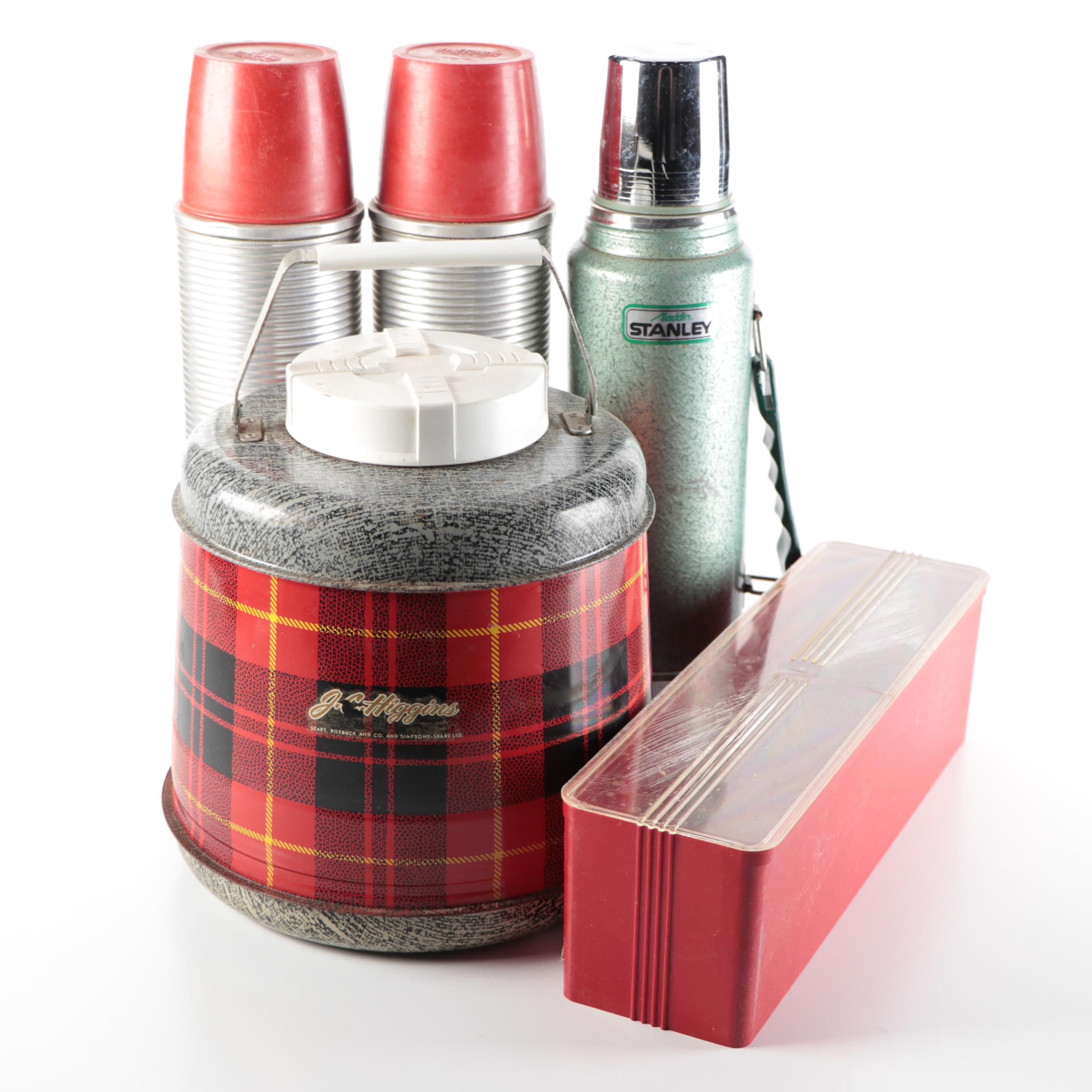 Thermos Picnic Set with J.C. Higgins Cooler and Aladdin Stanley Thermos