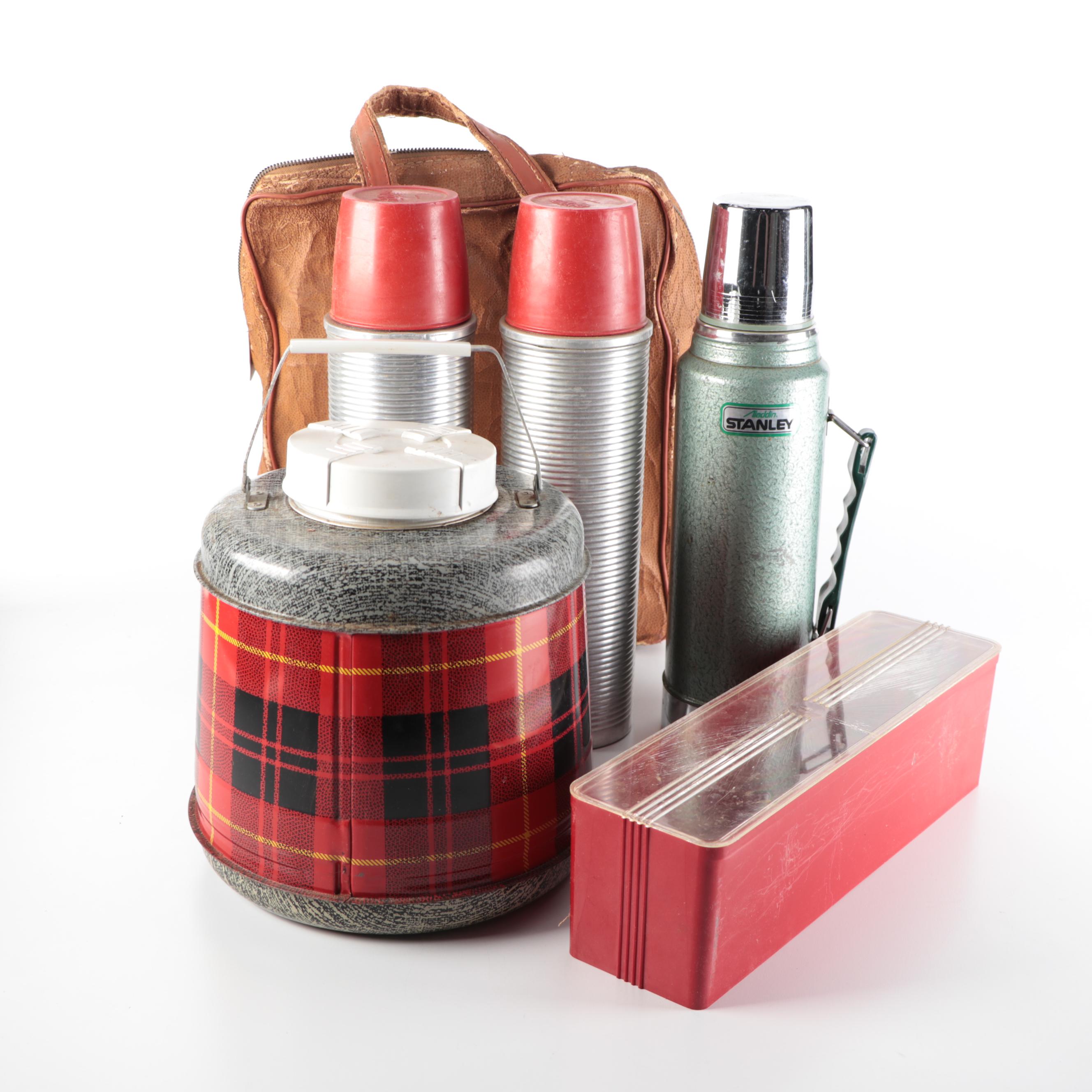 Thermos Picnic Set with J.C. Higgins Cooler and Aladdin Stanley Thermos