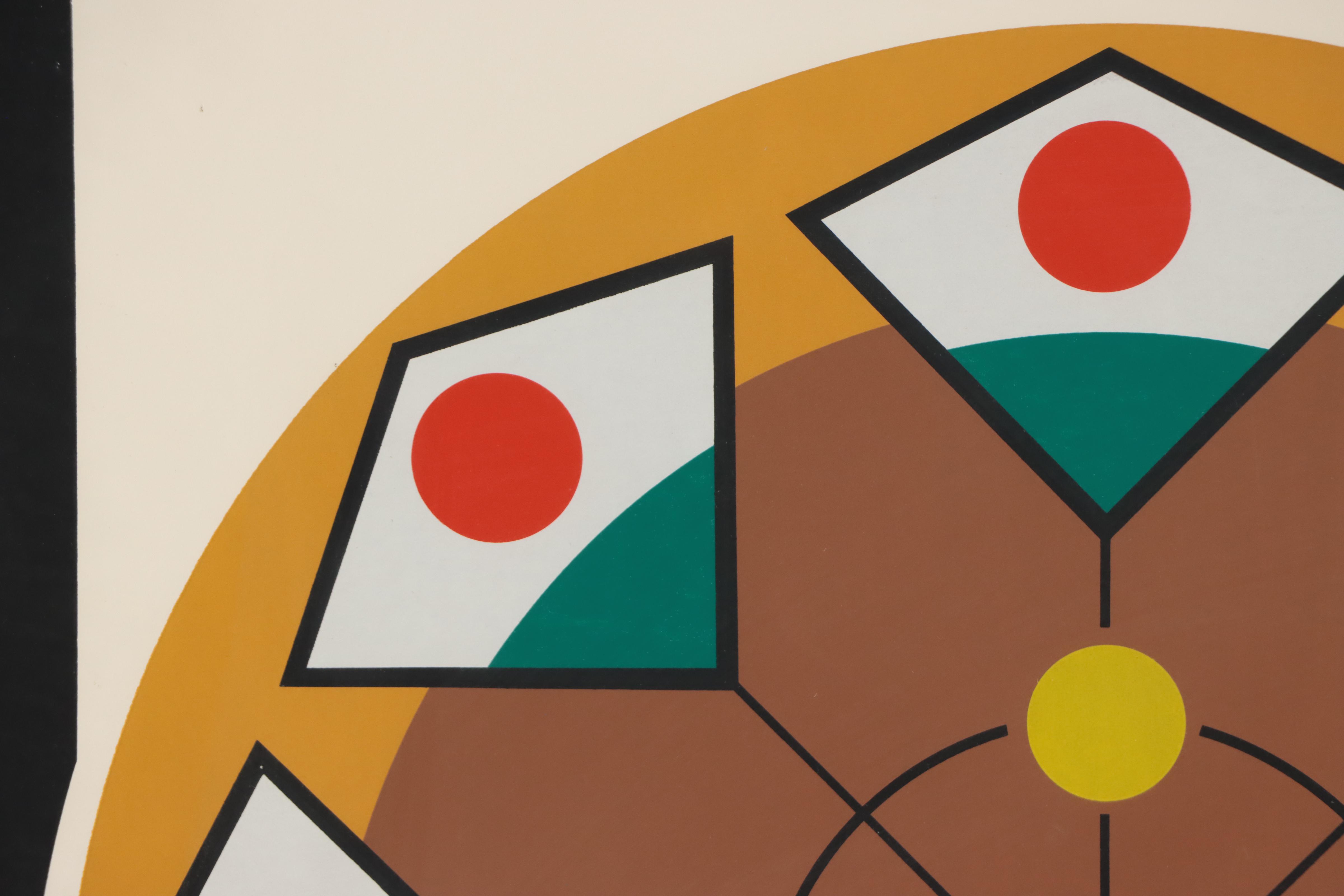 Serigraph "Outermost Kites, Union Square Provincetown, Mass," 1975