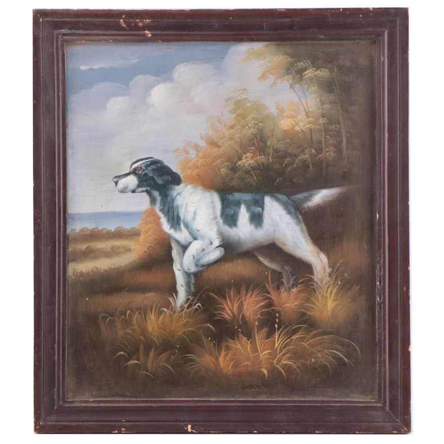 Oil Painting of Hunting Dog Portrait